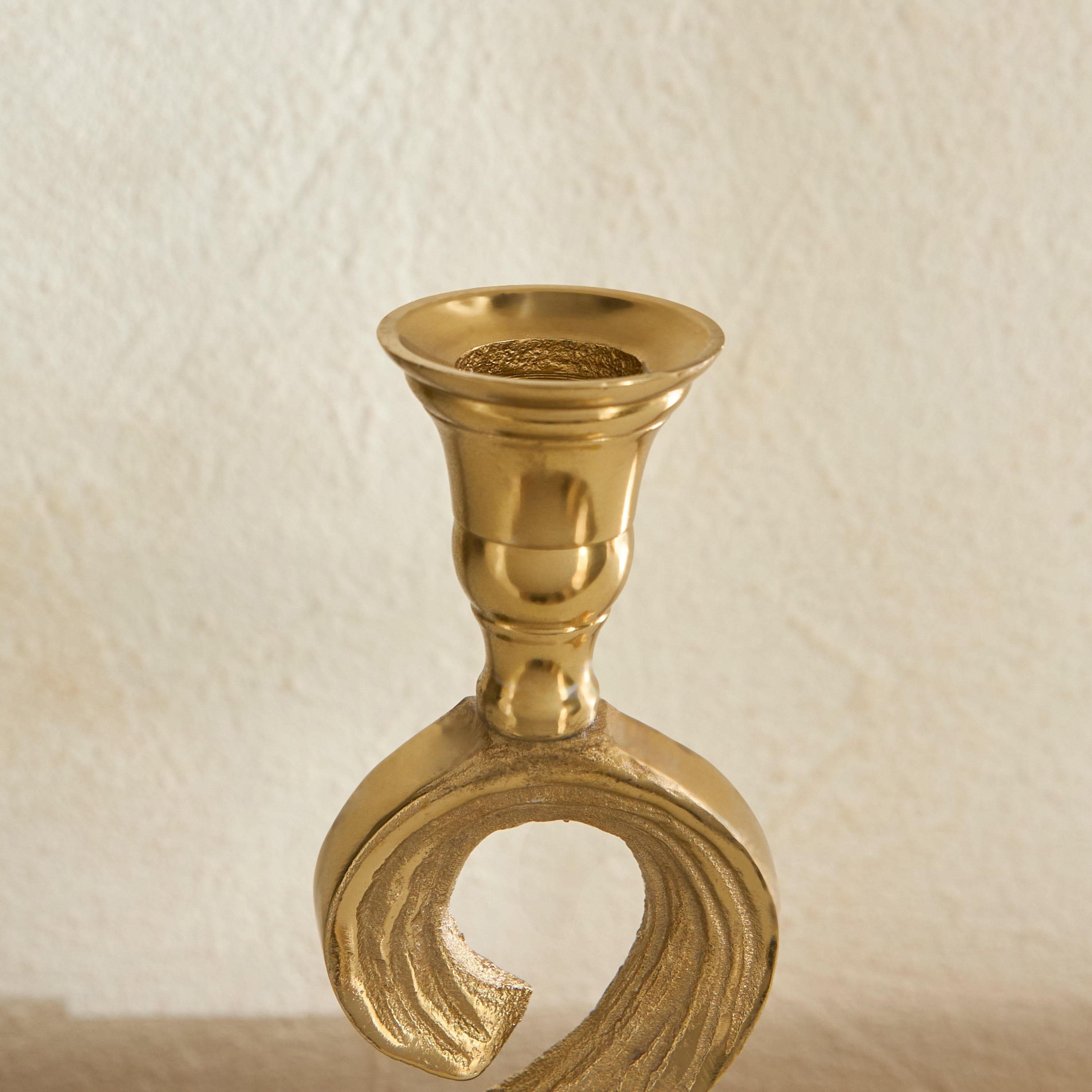 Sands & Palms Sahra Marble and Metal Decorative Taper Candle Stand - 8x8x24 cm-hbxlivingroom-decorandaccessories-candleholders-image-3