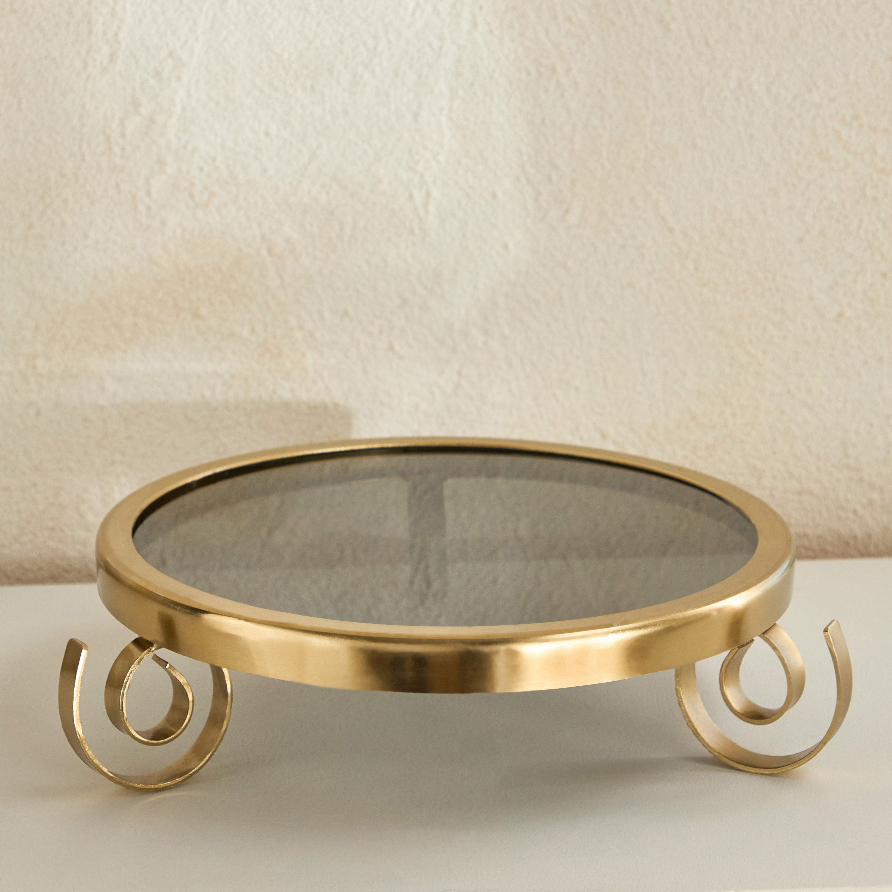 Sands and Palms Sahra Decorative Metal Footed Stand - 28x28x7 cm-hbxhomeware-hbxdecorandfurnishings-image-1