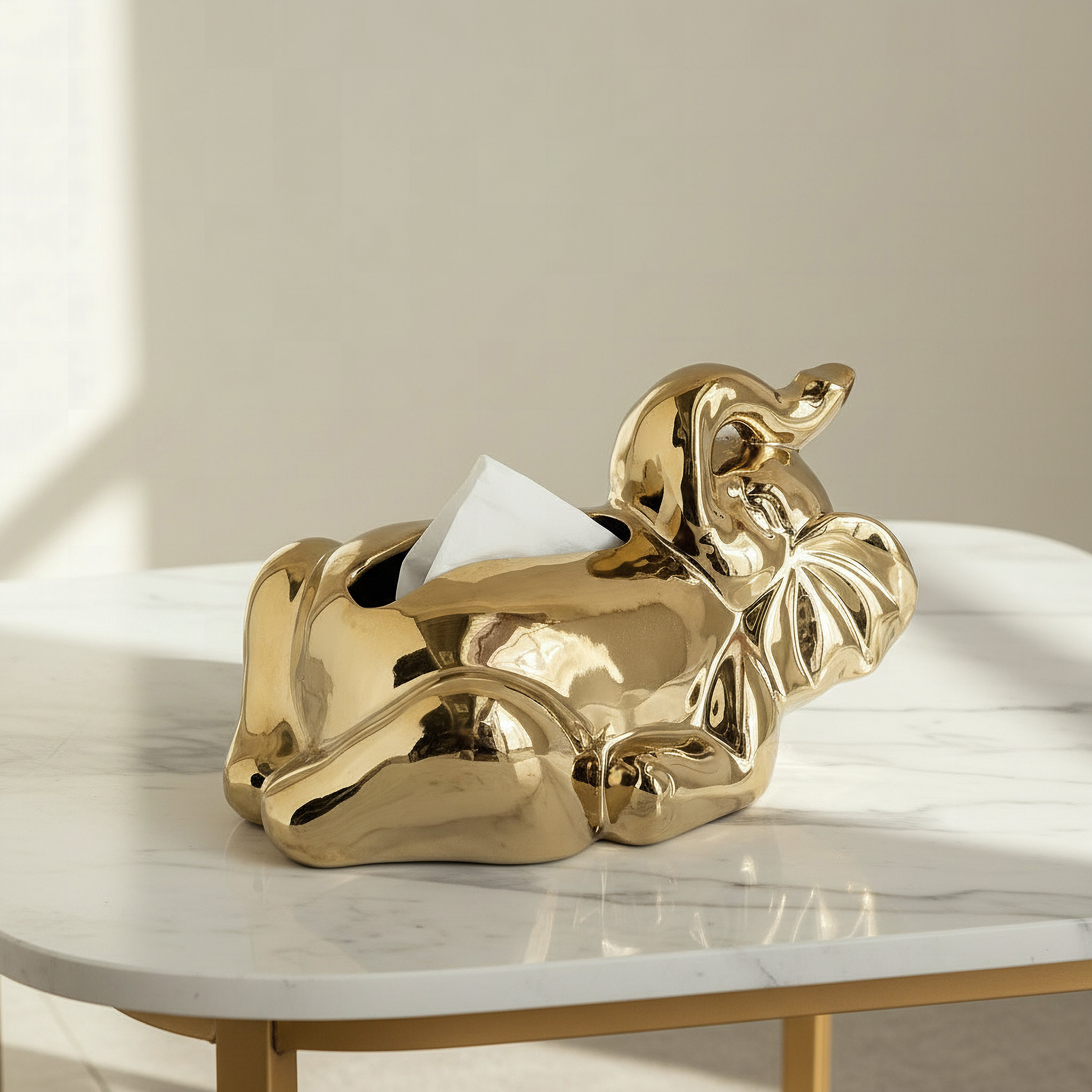 Aurum Titany Vianna Decorative Elephant Tissue Box - 28.2x18.5x15.5 cm-hbxdecorandfurnishings-homeaccessories-novelties-image-1