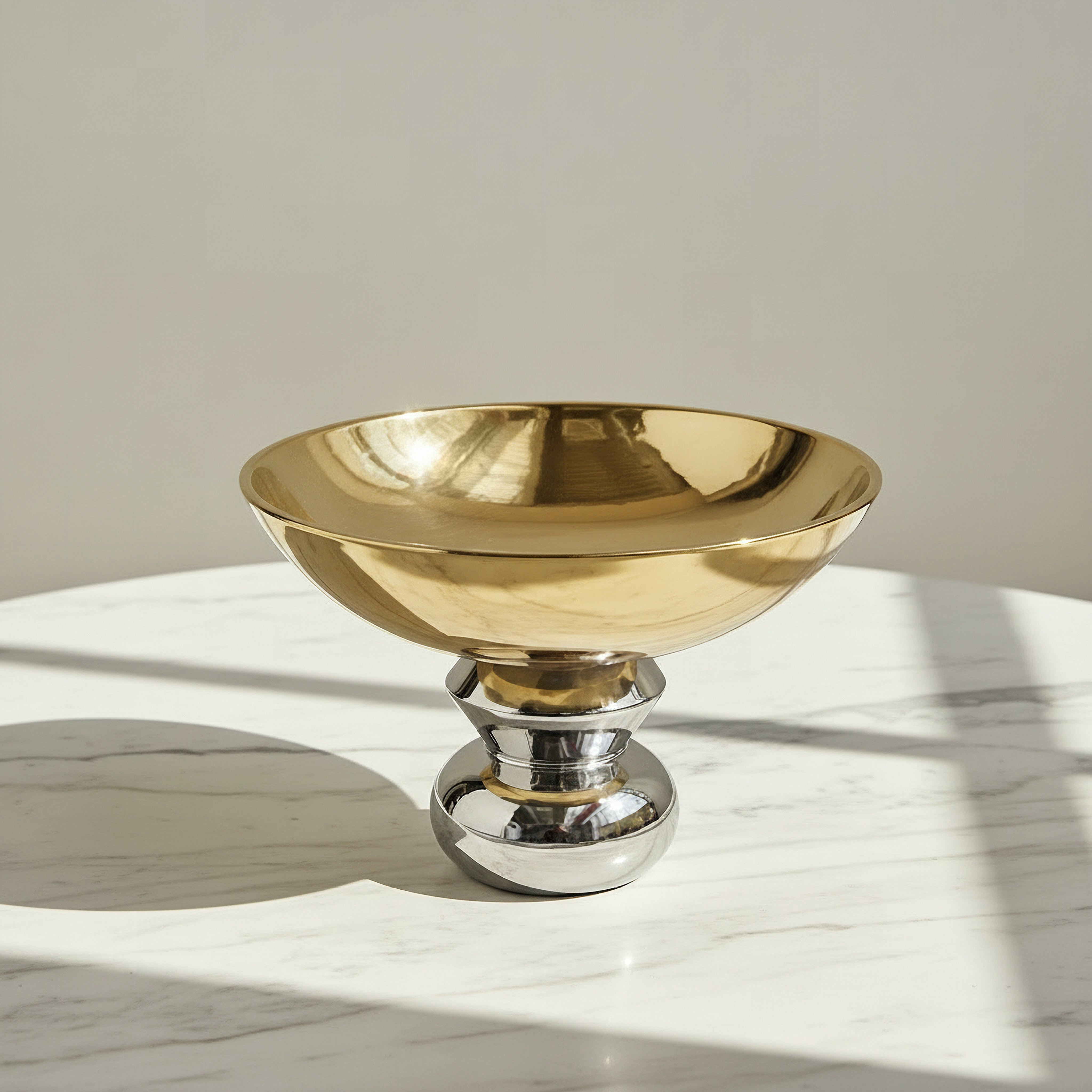 Aurum Titany Vianna Decorative Footed Bowl - 26.5x26.5x17 cm-hbxdecorandfurnishings-homeaccessories-bowls-image-1