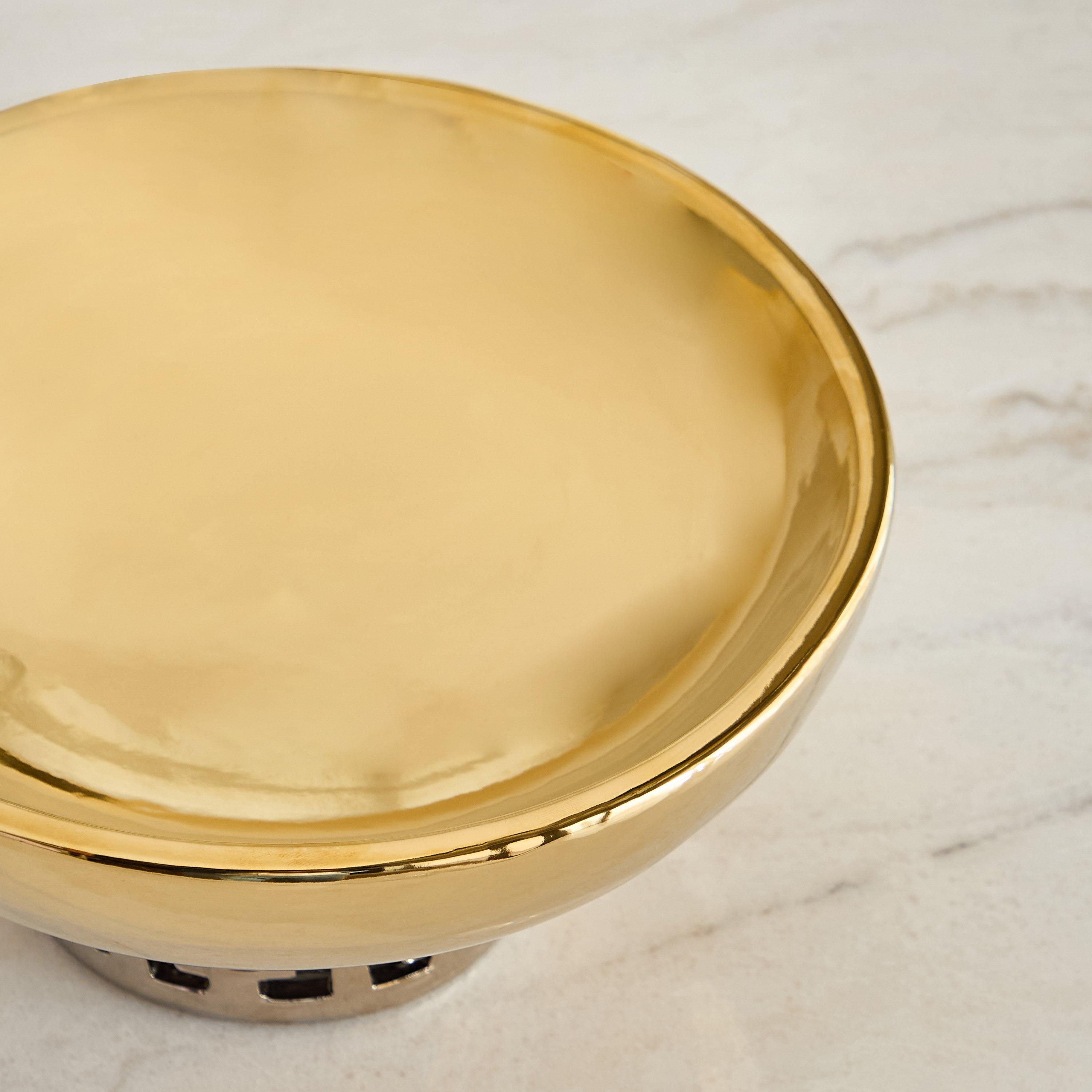 Aurum Titany Vianna Decorative Footed Bowl - 28x28x14 cm-hbxdecorandfurnishings-homeaccessories-bowls-image-7