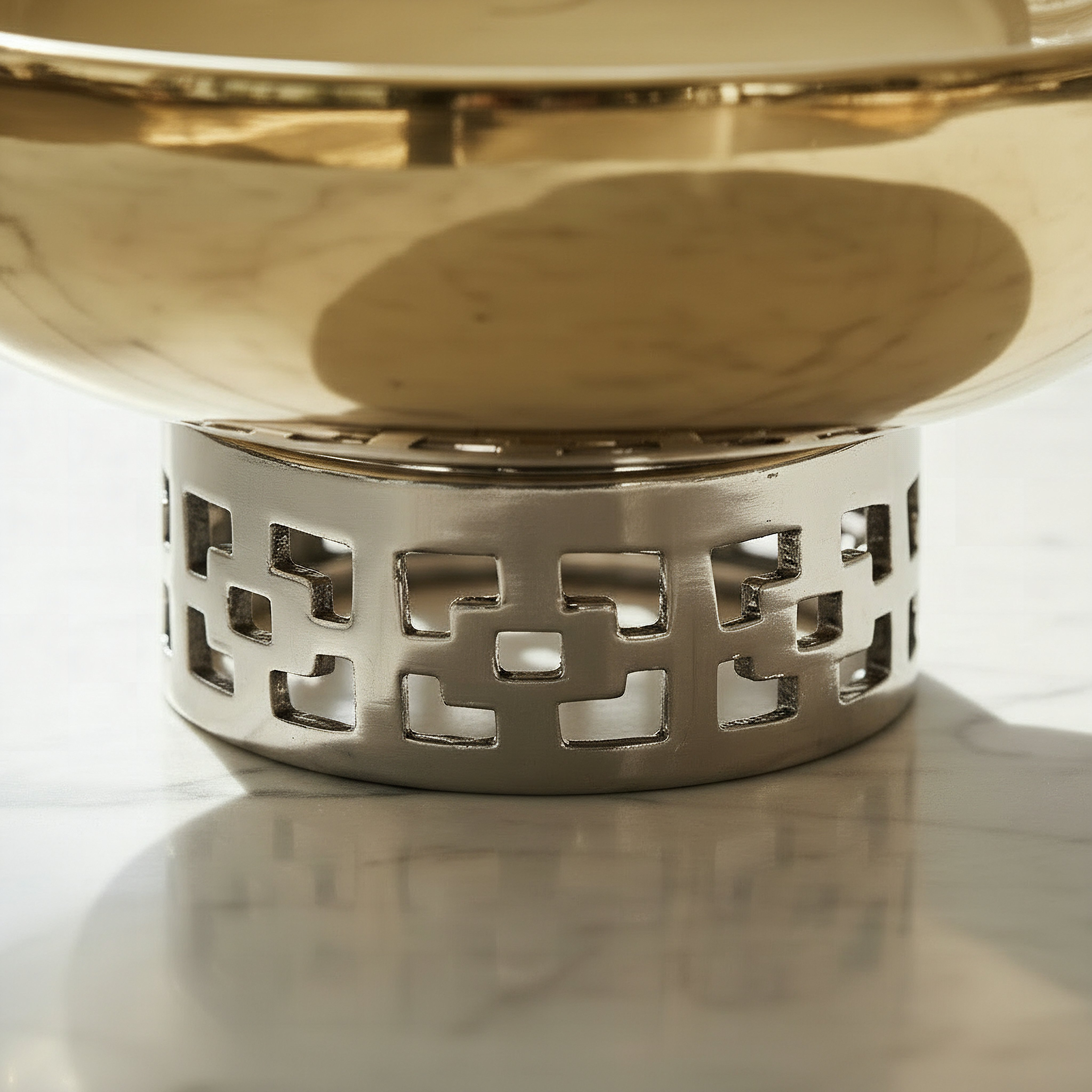 Aurum Titany Vianna Decorative Footed Bowl - 28x28x14 cm-hbxdecorandfurnishings-homeaccessories-bowls-image-3