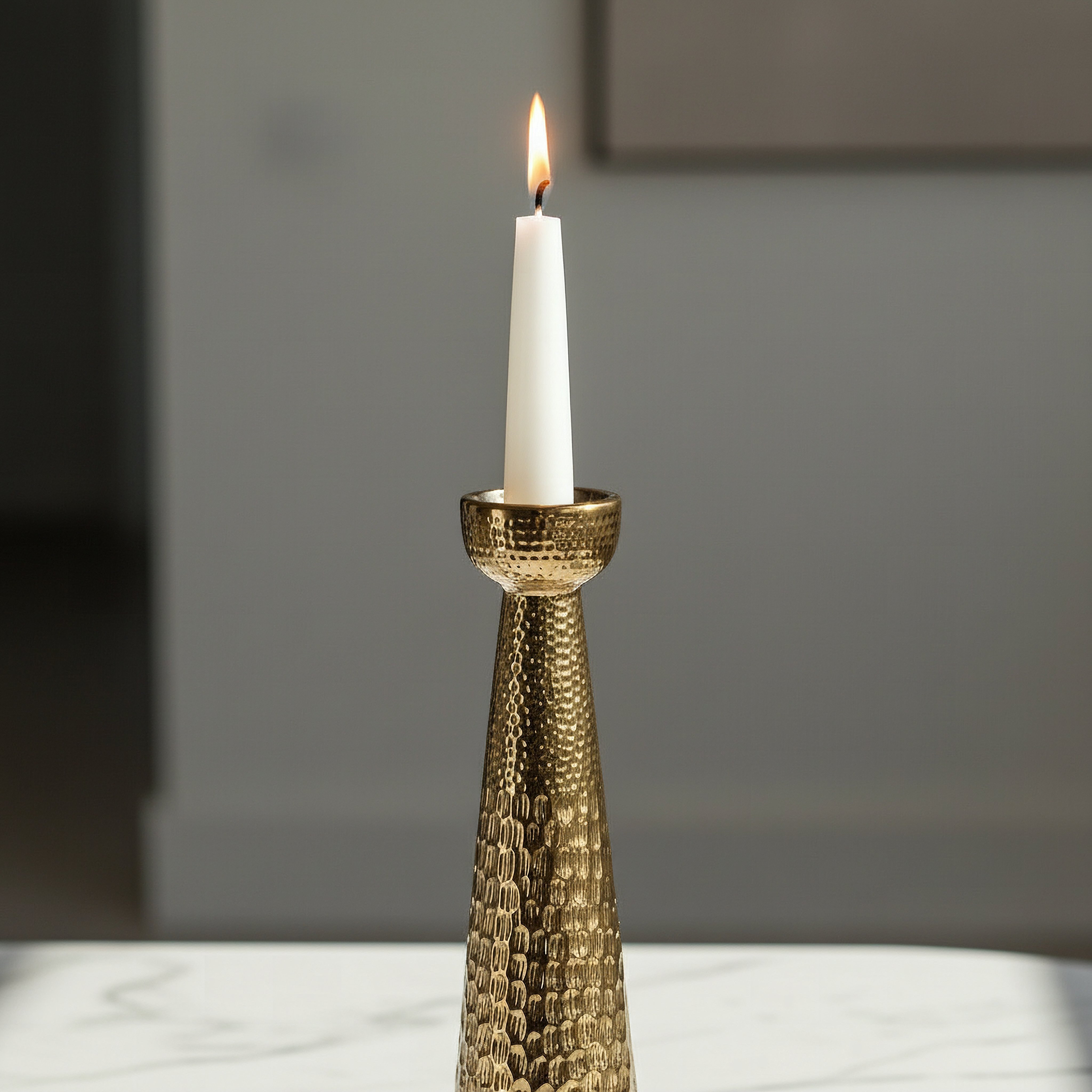 Aurum Titany Vianna Decorative Pillar Candleholder - 14x13.5x54 cm-hbxlivingroom-decorandaccessories-candleholders-image-2