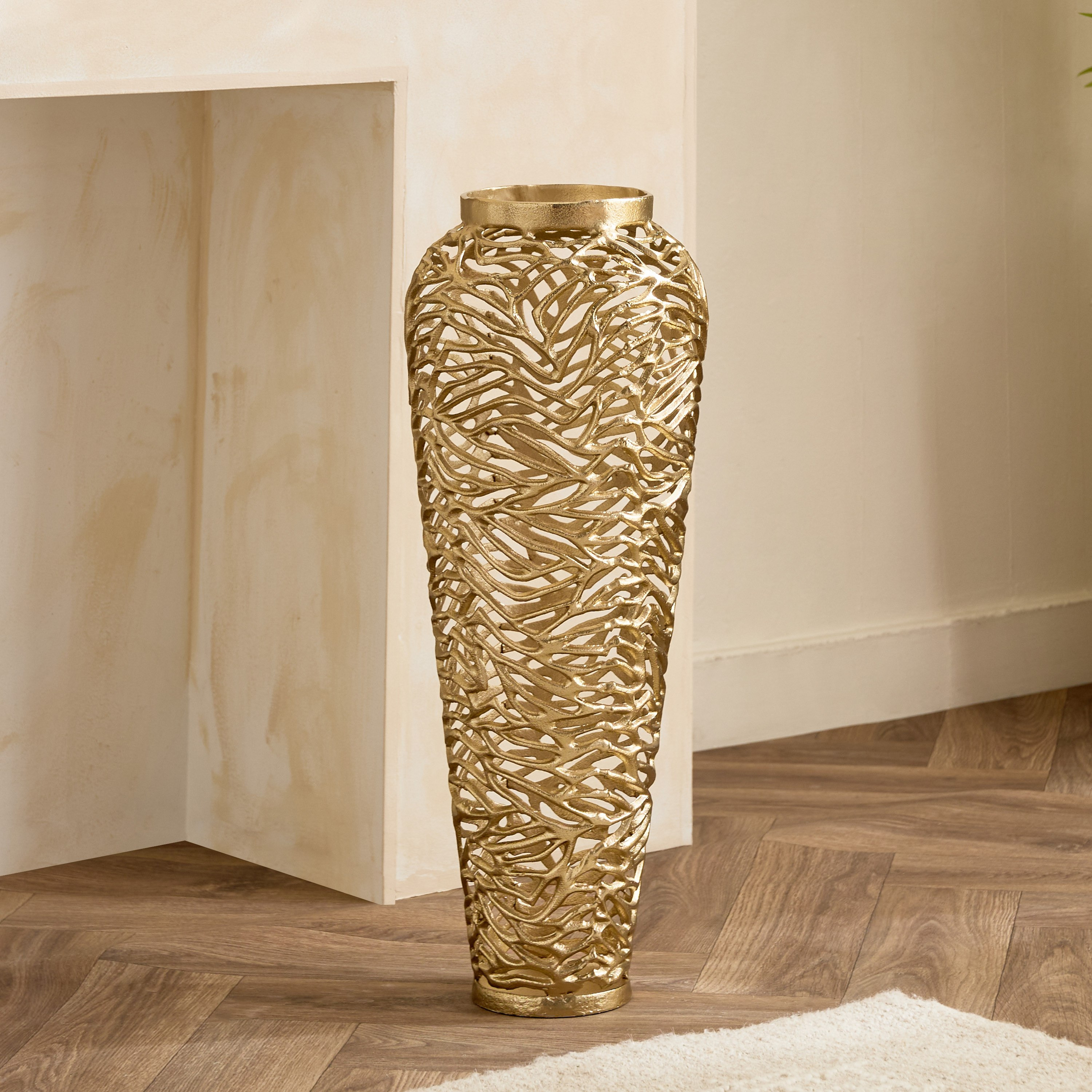Casa Luxe Decorative Cutwork Vase - 24x24x66 cm-hbxbedroom-decorandaccessories-vases-image-5