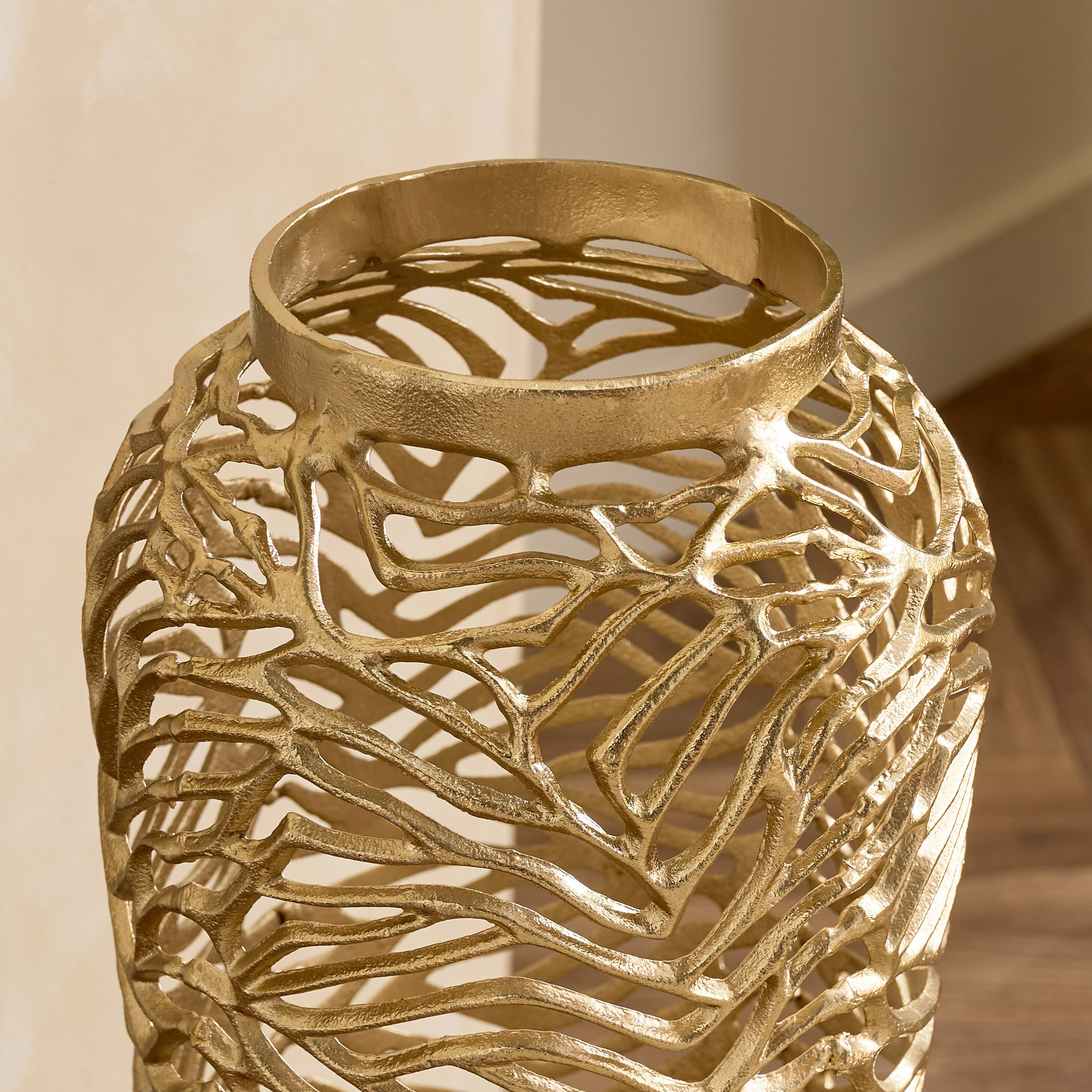 Casa Luxe Decorative Cutwork Vase - 24x24x66 cm-hbxbedroom-decorandaccessories-vases-image-6