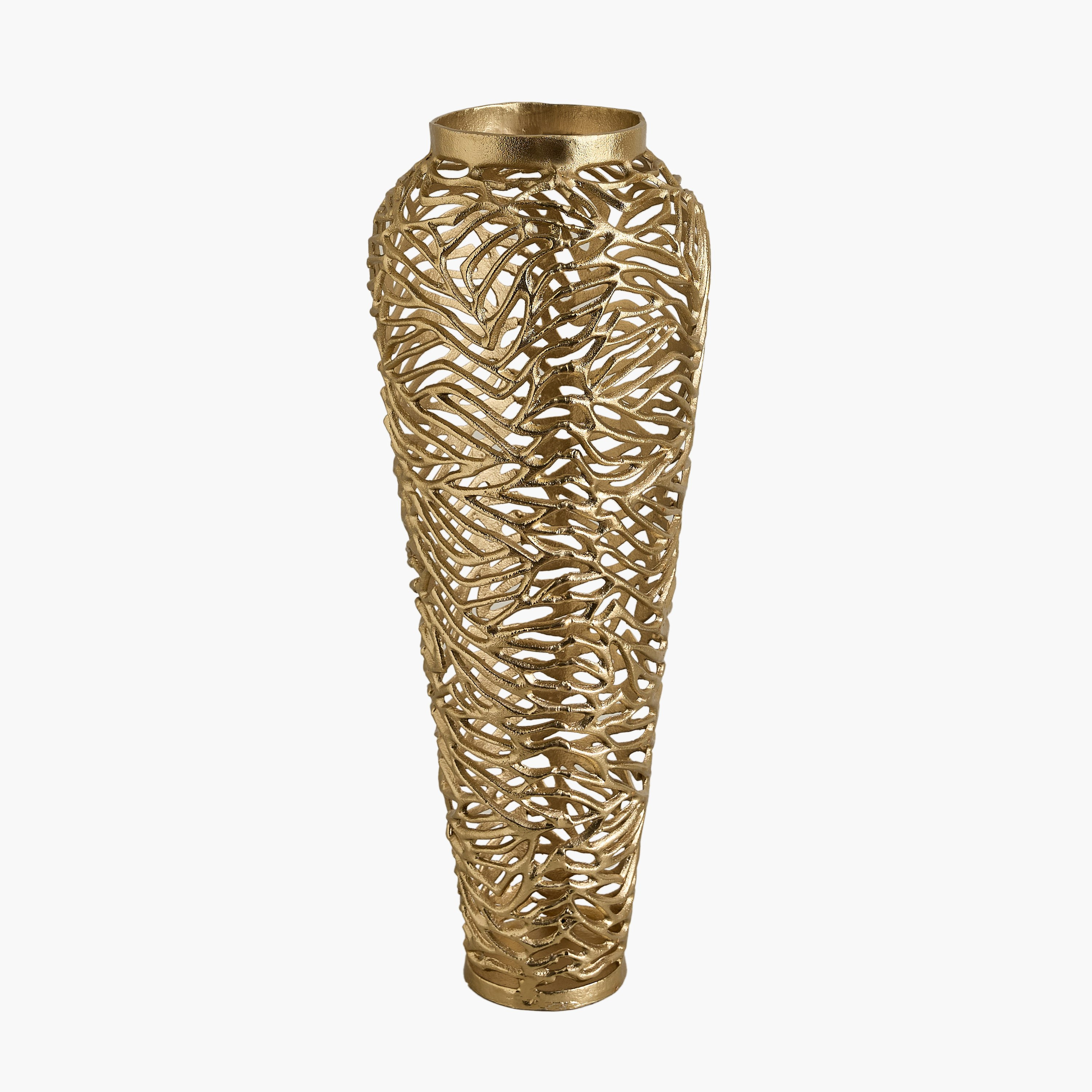 Casa Luxe Decorative Cutwork Vase - 24x24x66 cm-hbxbedroom-decorandaccessories-vases-image-9