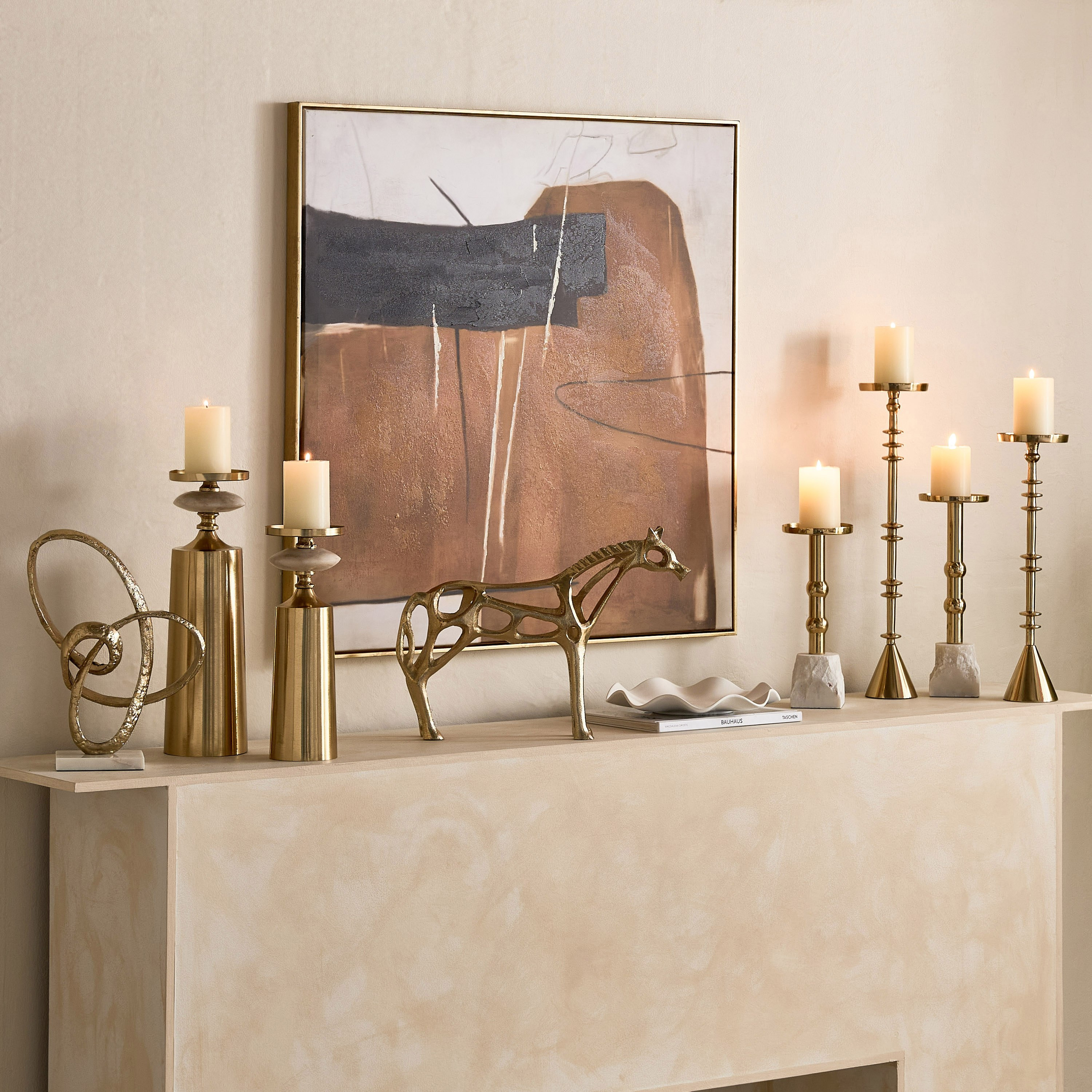 Casa Luxe Decorative Pillar Candleholder - 11x11x28 cm-hbxlivingroom-decorandaccessories-candleholders-image-9