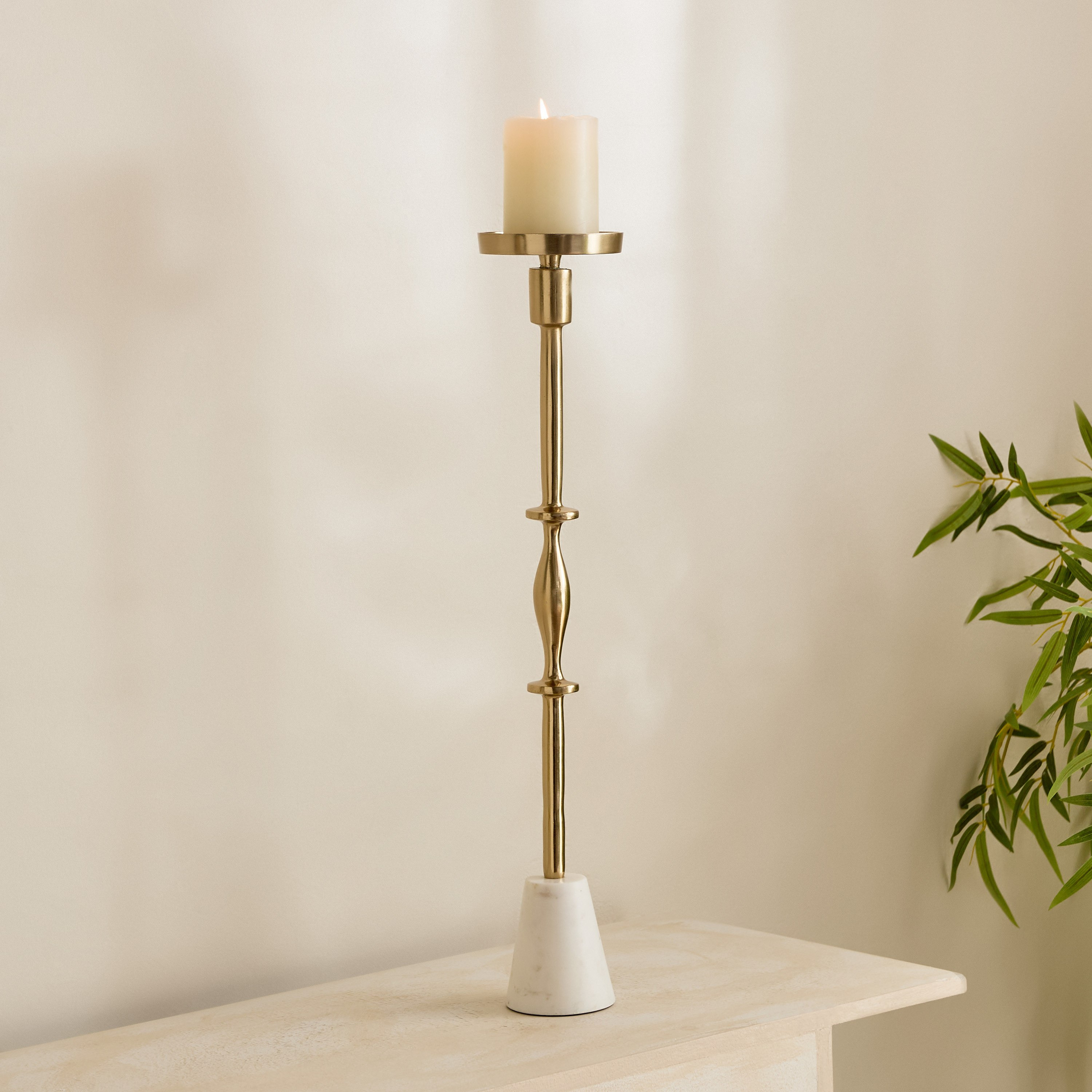 Casa Luxe Decorative Pillar Candleholder - 11x11x49 cm-hbxlivingroom-decorandaccessories-candleholders-image-6