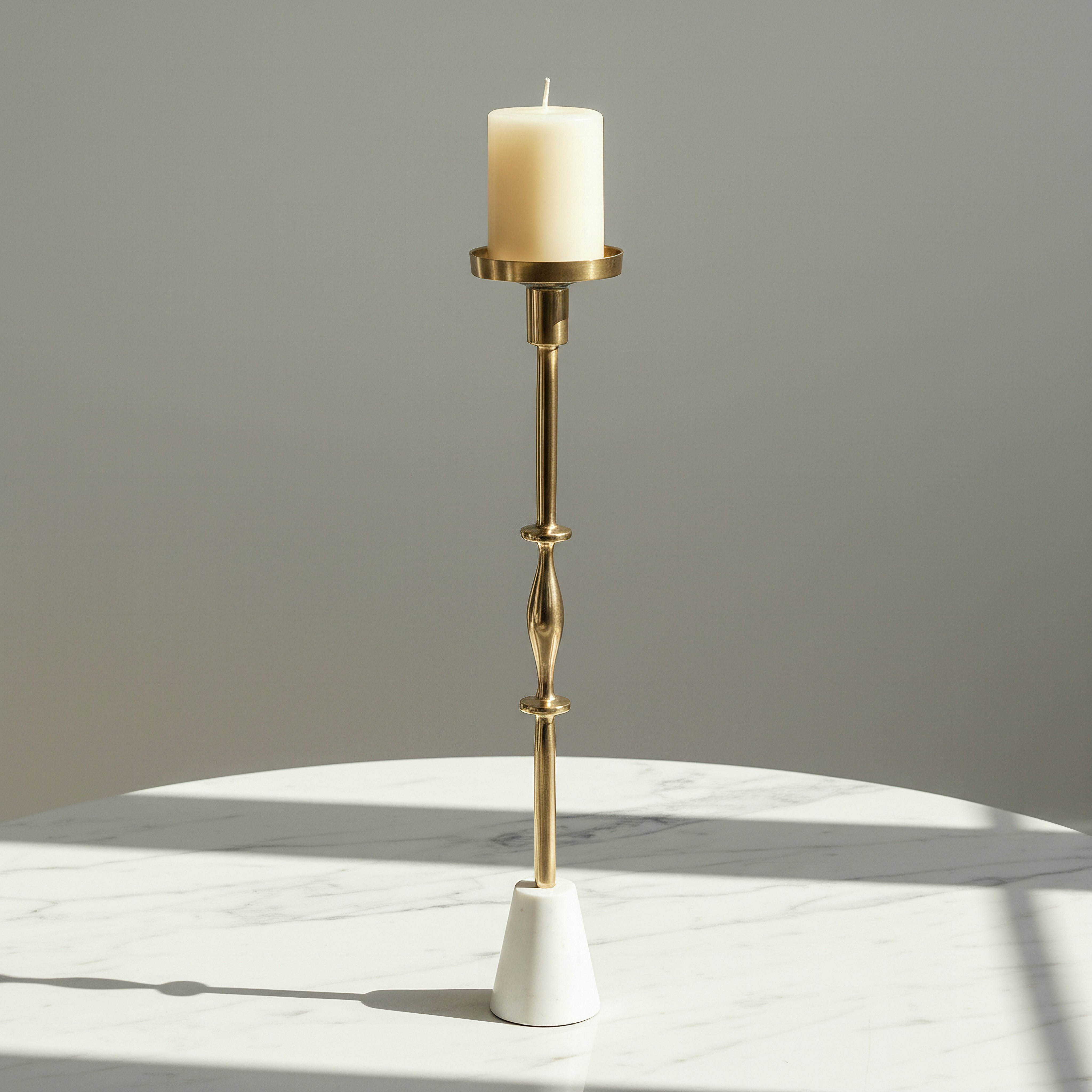 Casa Luxe Decorative Pillar Candleholder - 11x11x49 cm-hbxlivingroom-decorandaccessories-candleholders-image-1