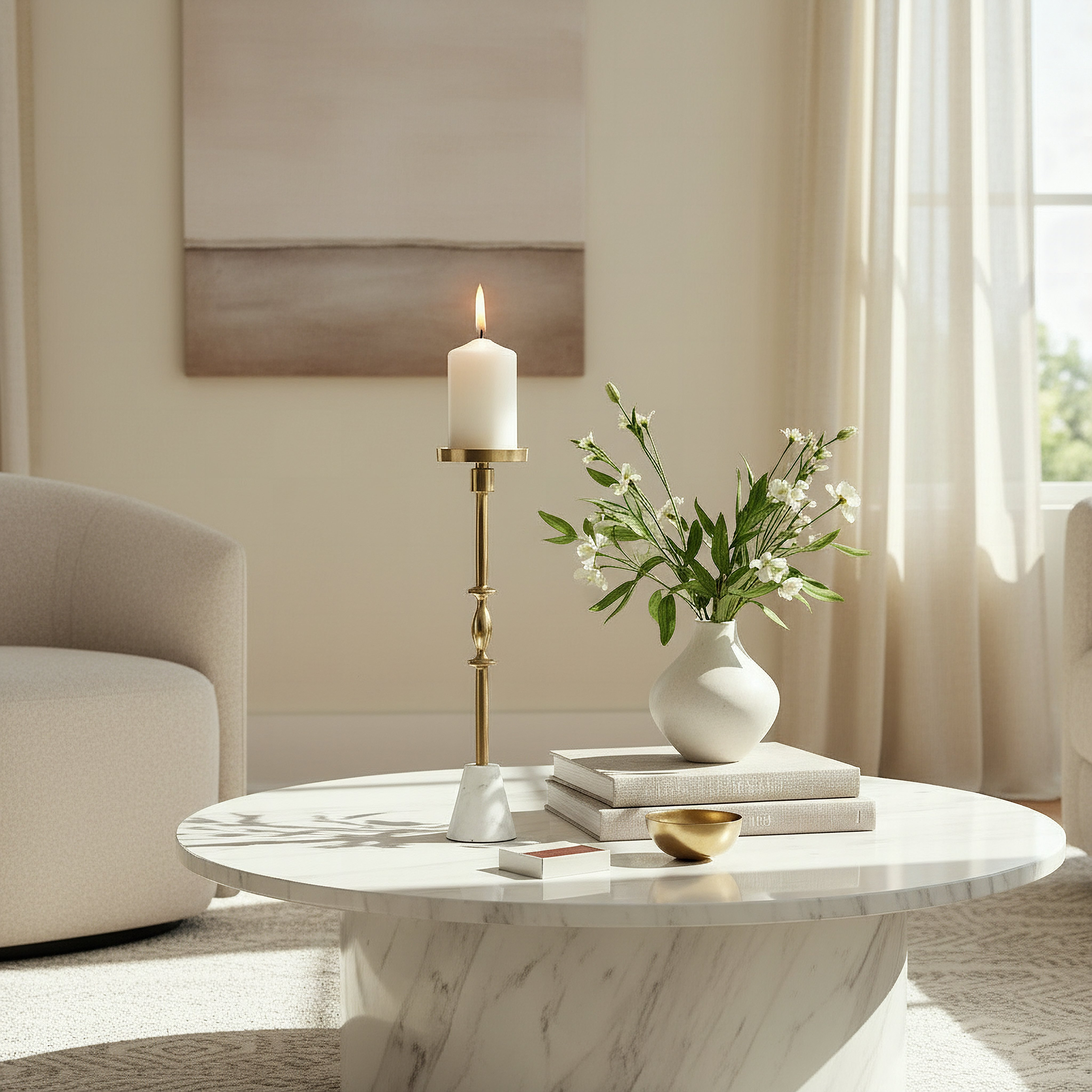 Casa Luxe Decorative Pillar Candleholder - 11x11x42 cm-hbxlivingroom-decorandaccessories-candleholders-image-5