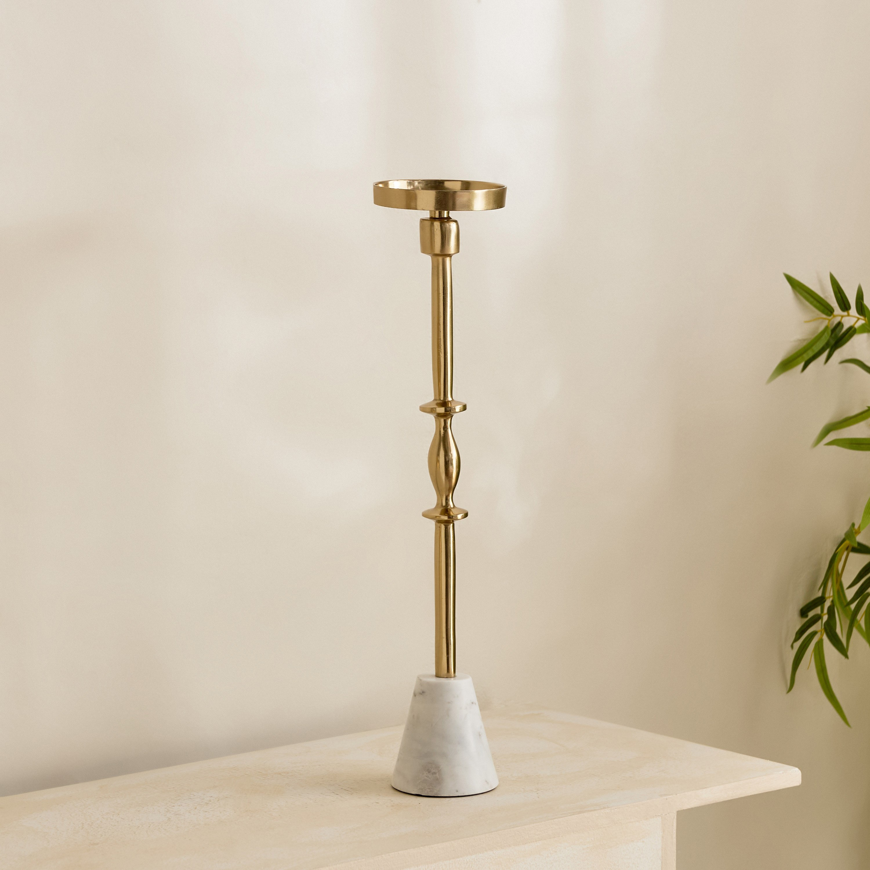 Casa Luxe Decorative Pillar Candleholder - 11x11x42 cm-hbxlivingroom-decorandaccessories-candleholders-image-7