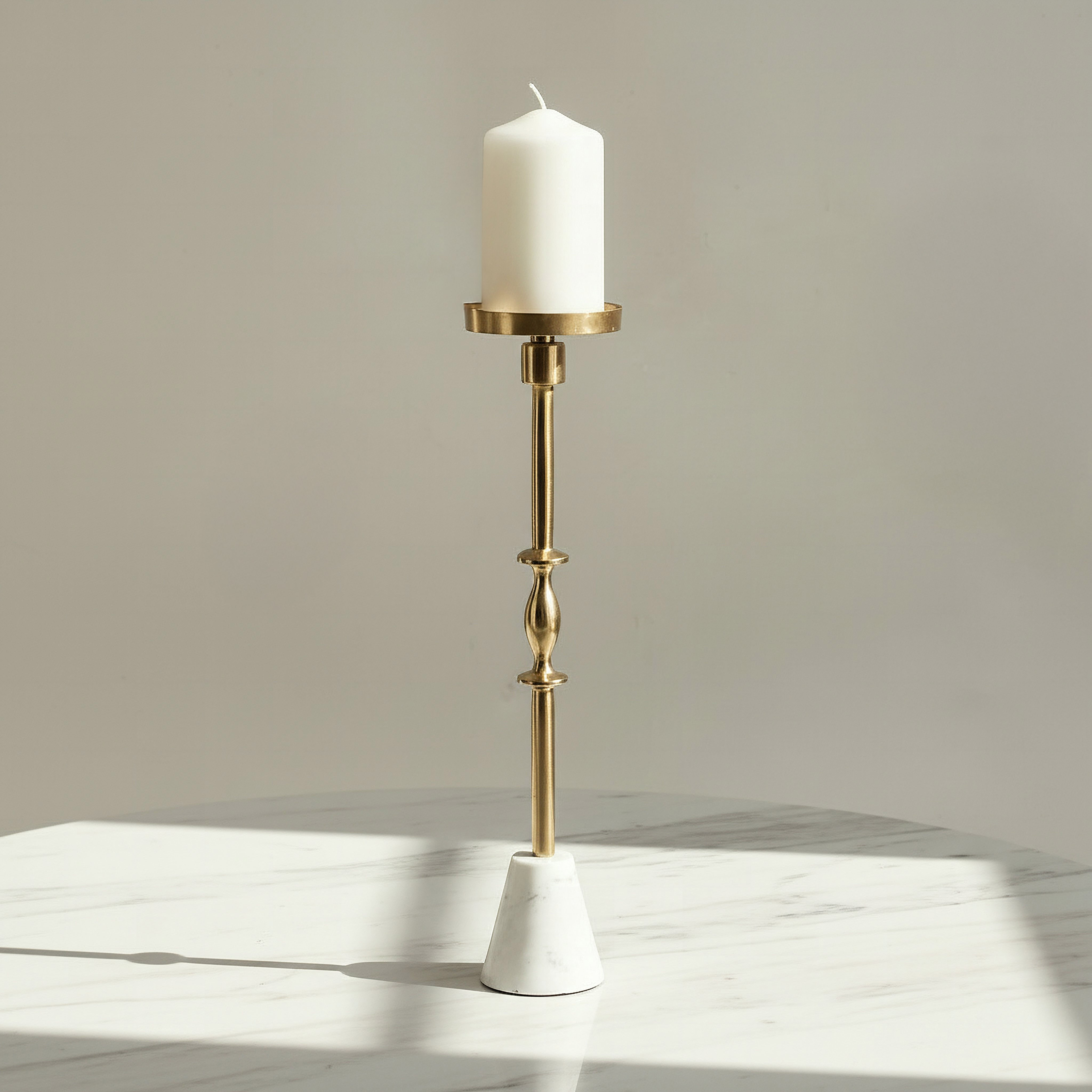 Casa Luxe Decorative Pillar Candleholder - 11x11x42 cm-hbxlivingroom-decorandaccessories-candleholders-image-1