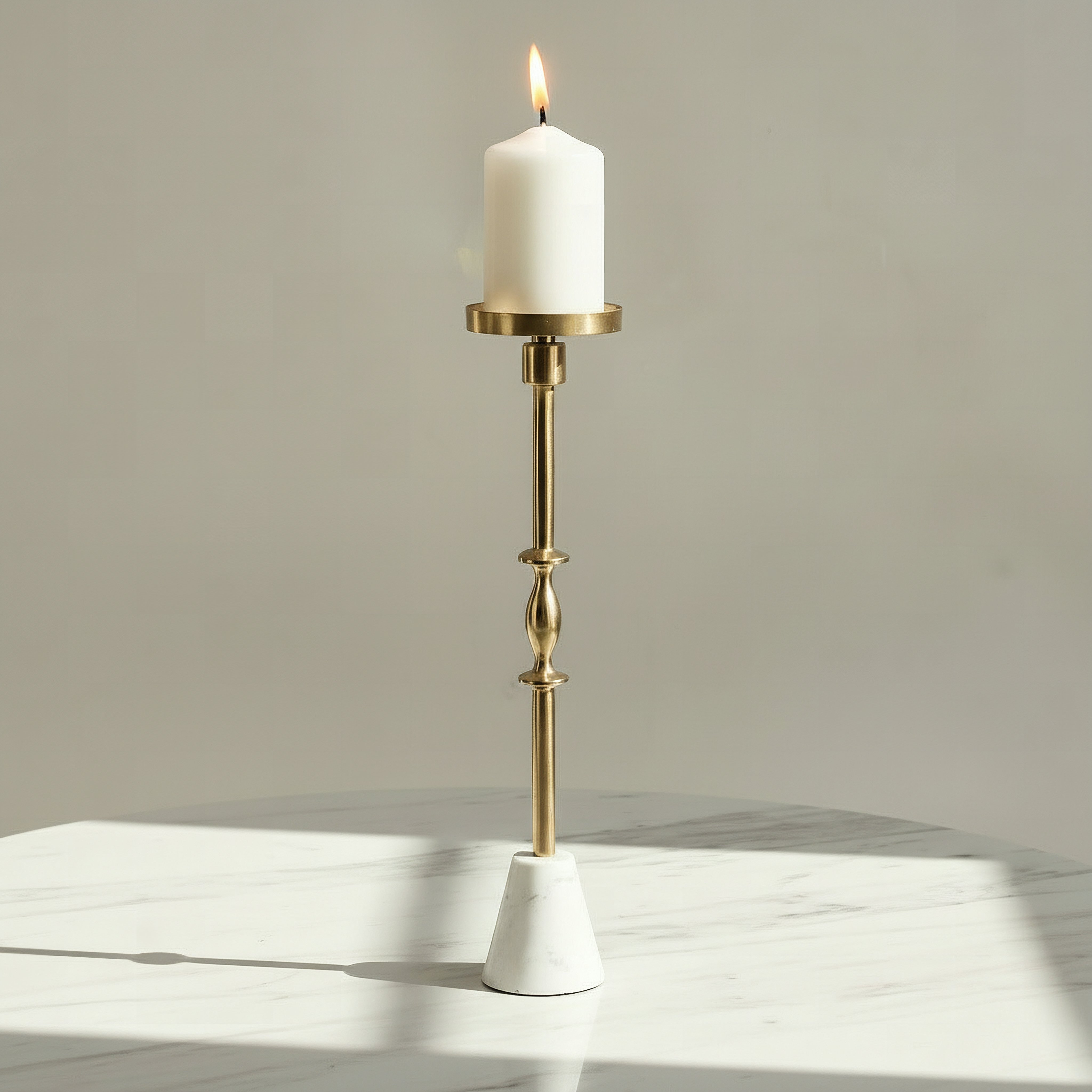 Casa Luxe Decorative Pillar Candleholder - 11x11x42 cm-hbxlivingroom-decorandaccessories-candleholders-image-2