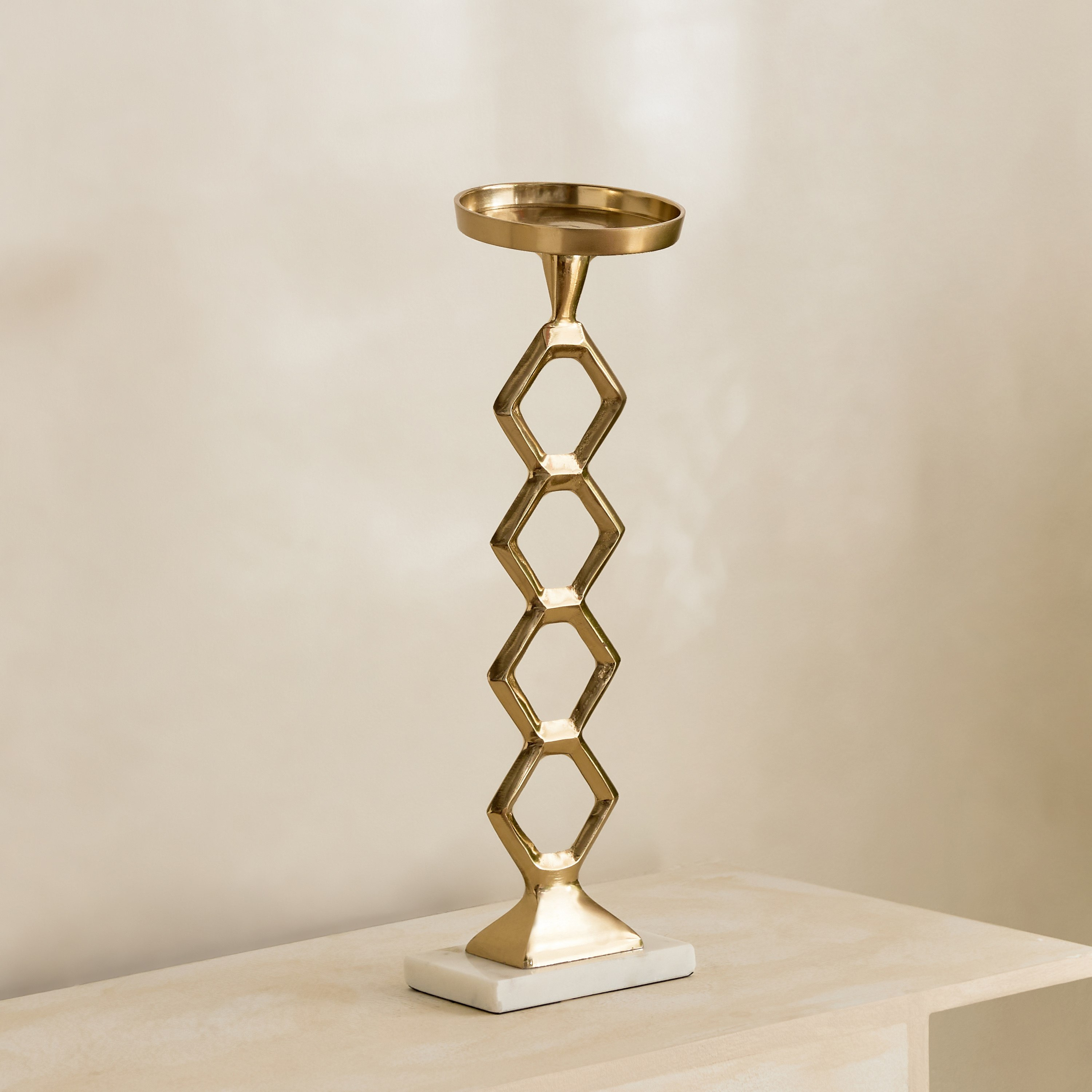 Casa Luxe Decorative Pillar Candleholder - 13x11x38.5 cm-hbxlivingroom-decorandaccessories-candleholders-image-7