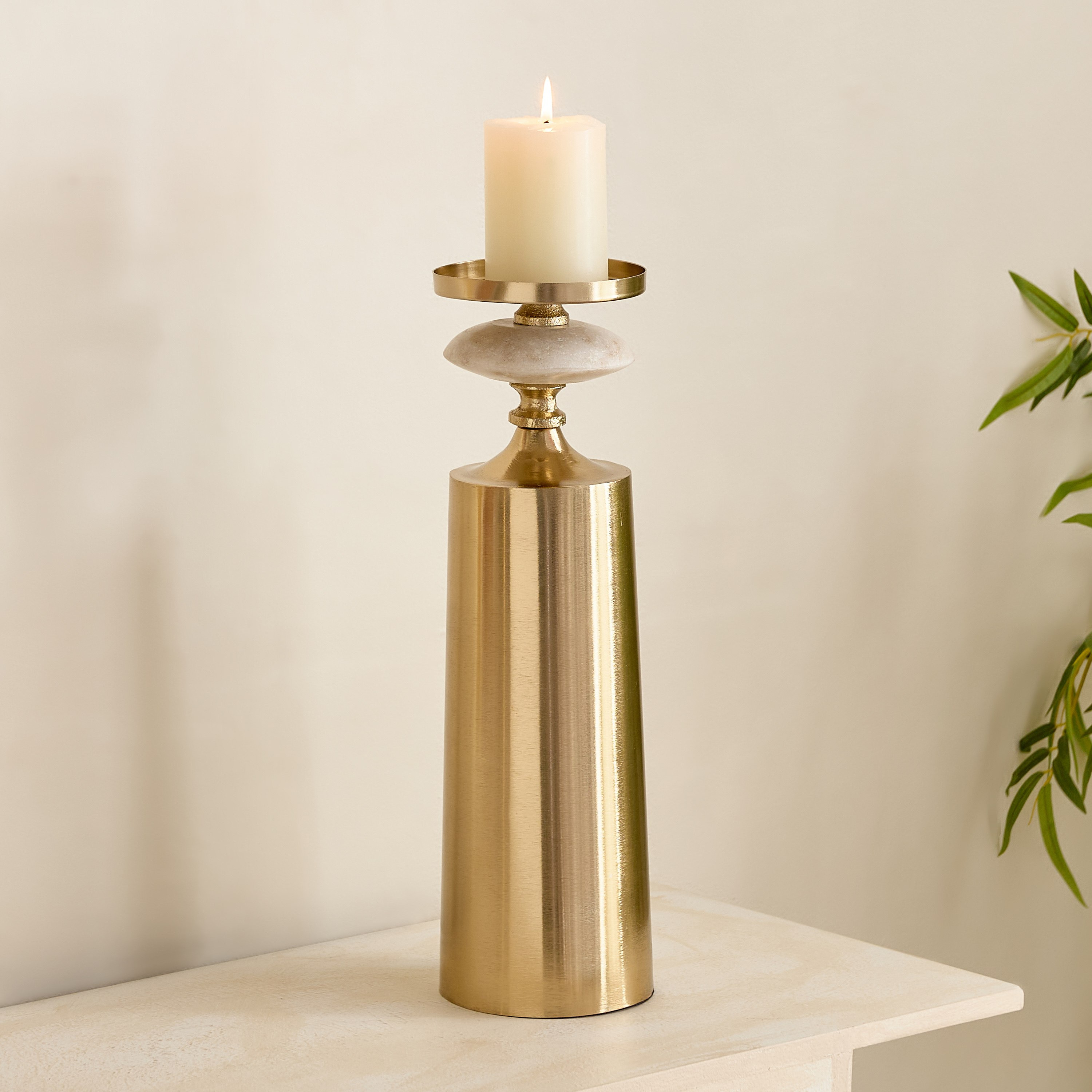 Casa Luxe Decorative Pillar Candleholder - 11x11x42 cm-hbxlivingroom-decorandaccessories-candleholders-image-6