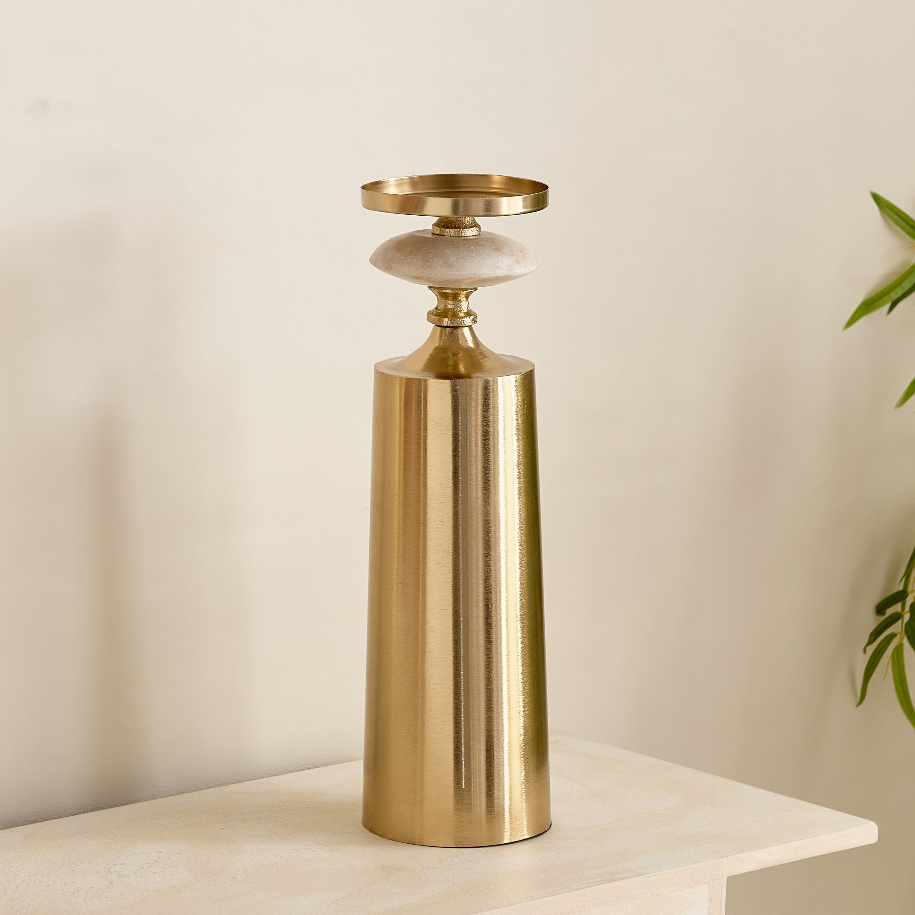 Casa Luxe Decorative Pillar Candleholder - 11x11x42 cm-hbxlivingroom-decorandaccessories-candleholders-image-7