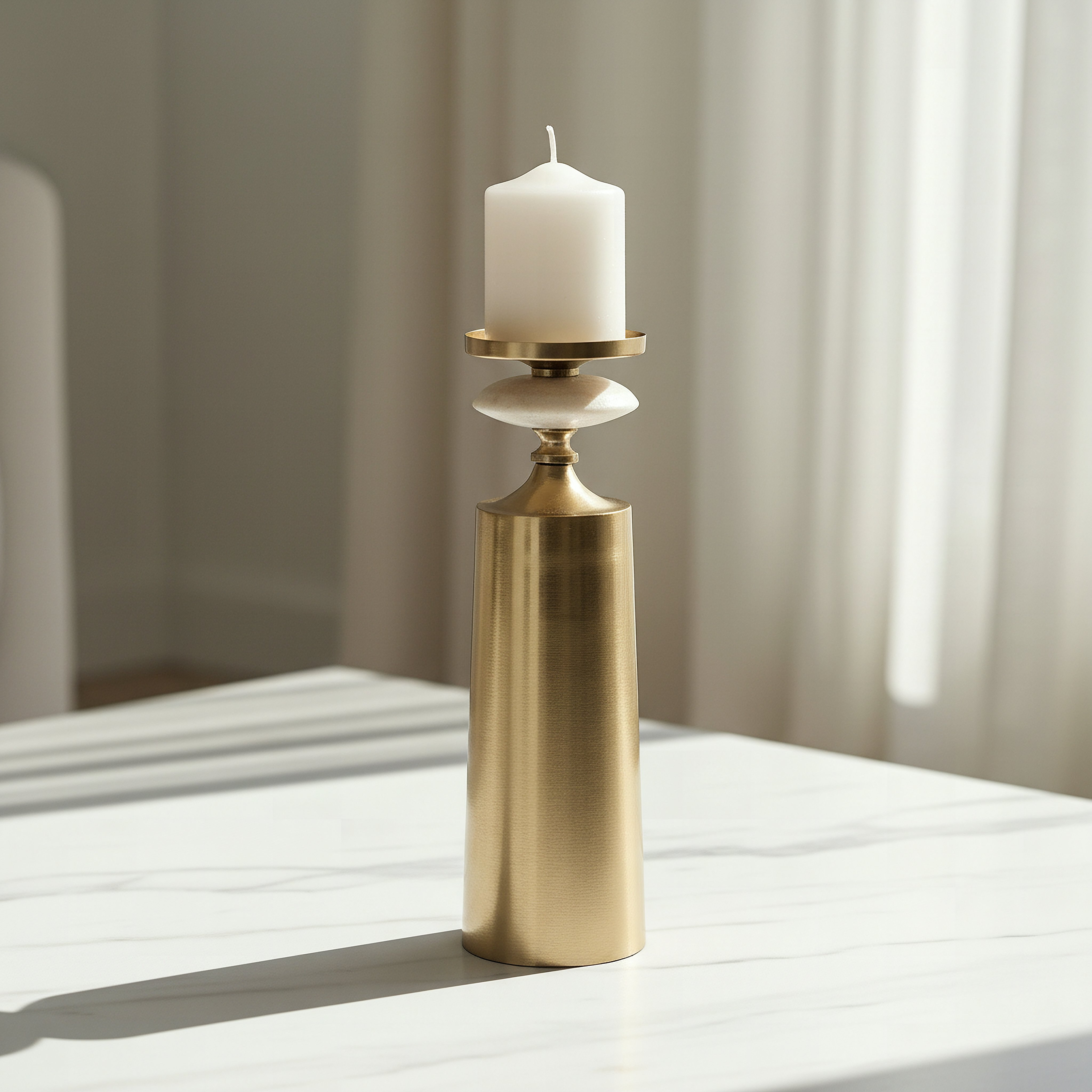 Casa Luxe Decorative Pillar Candleholder - 11x11x42 cm-hbxlivingroom-decorandaccessories-candleholders-image-1