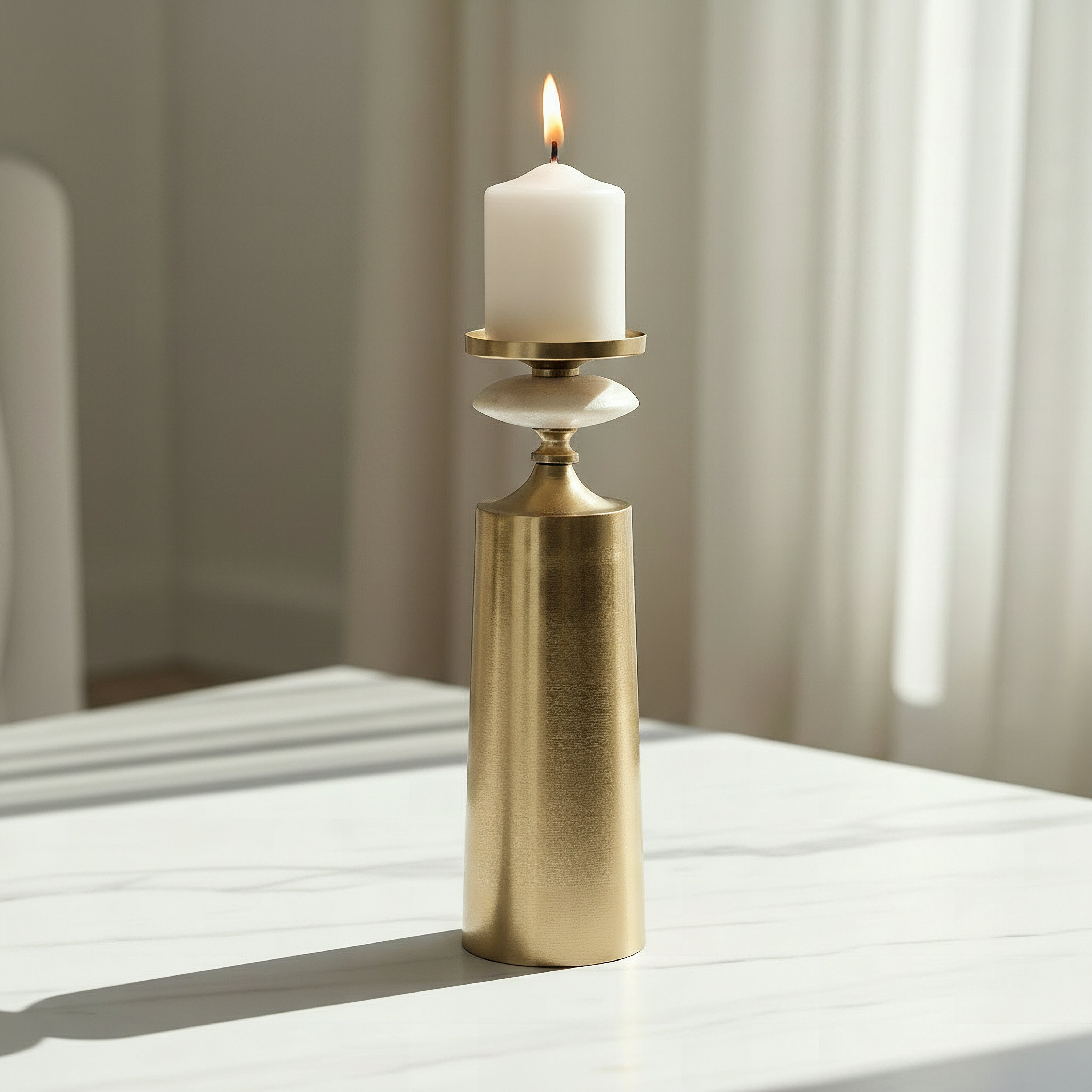 Casa Luxe Decorative Pillar Candleholder - 11x11x42 cm-hbxlivingroom-decorandaccessories-candleholders-image-2