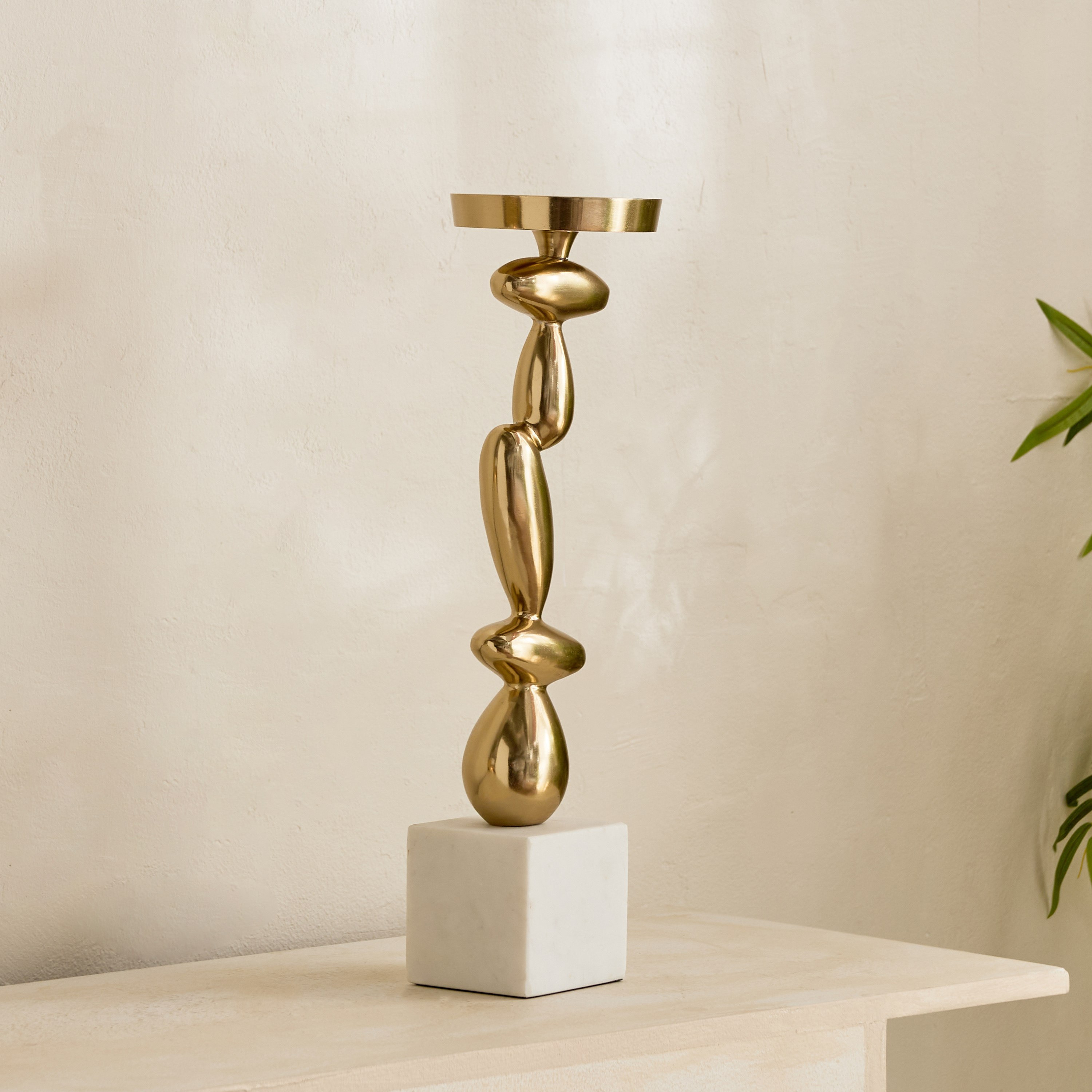 Casa Luxe Decorative Pillar Candleholder - 11x11x38 cm-hbxlivingroom-decorandaccessories-candleholders-image-2