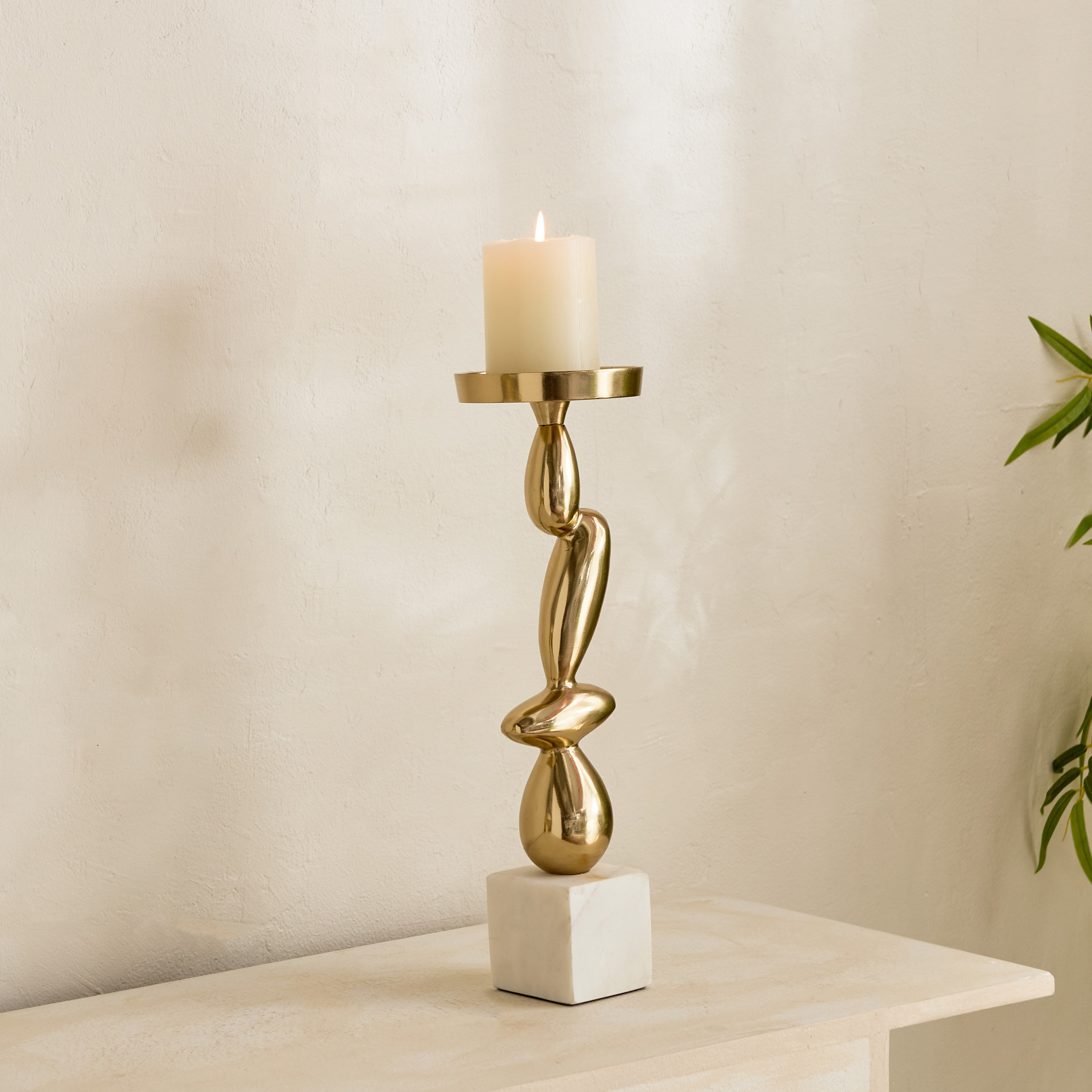 Casa Luxe Decorative Pillar Candleholder - 11x11x34 cm-hbxlivingroom-decorandaccessories-candleholders-image-6