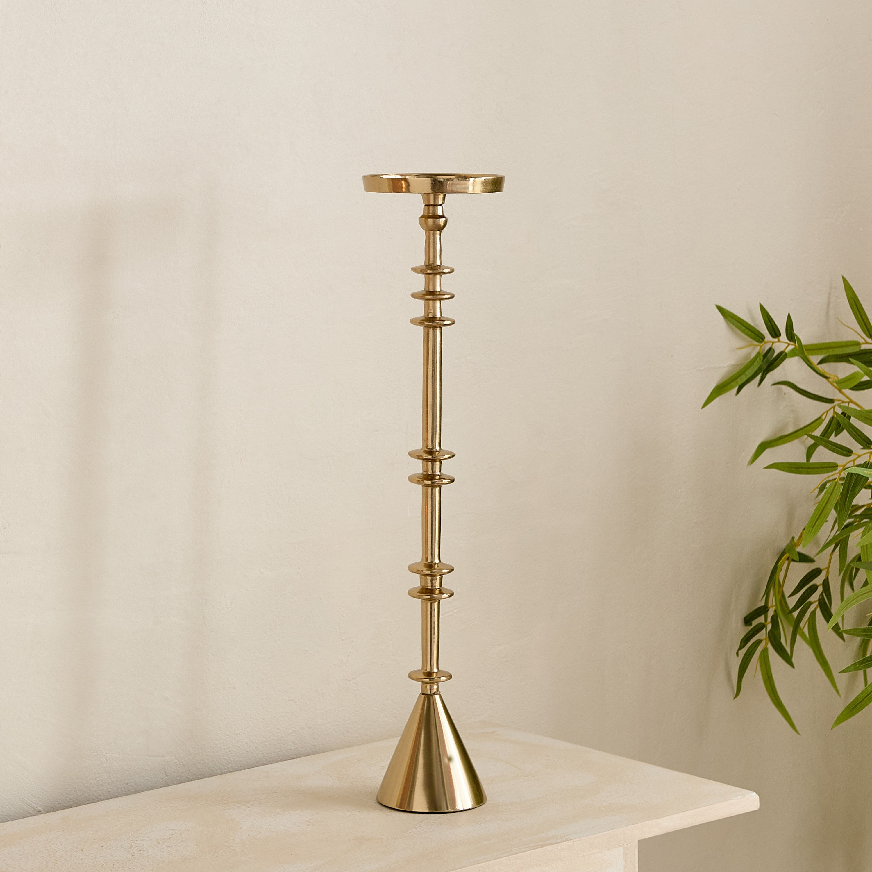 Casa Luxe Decorative Pillar Candleholder - 11.5x11.5x48 cm-hbxlivingroom-decorandaccessories-candleholders-image-7