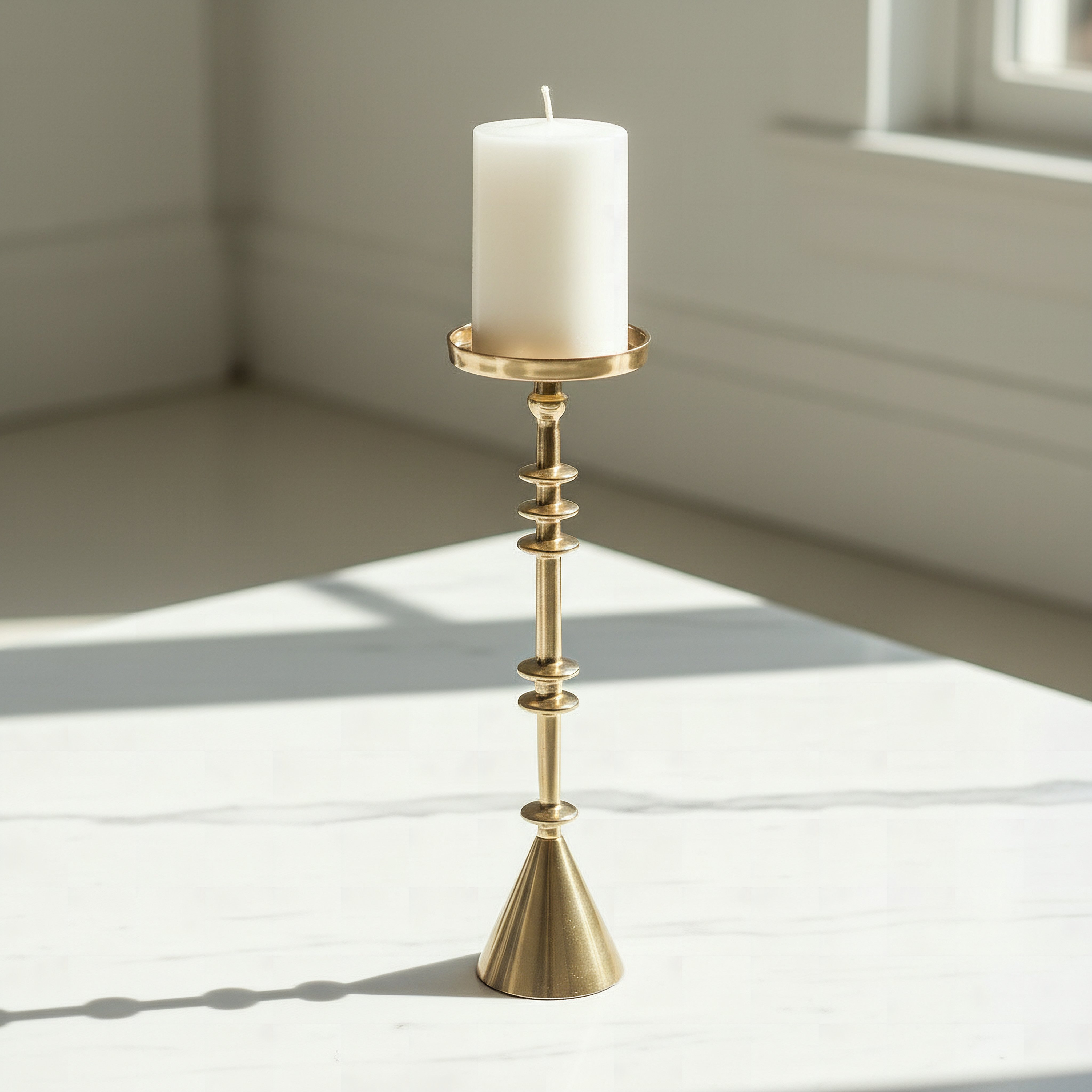 Casa Luxe Decorative Pillar Candleholder - 11.5x11.5x48 cm-hbxlivingroom-decorandaccessories-candleholders-image-1