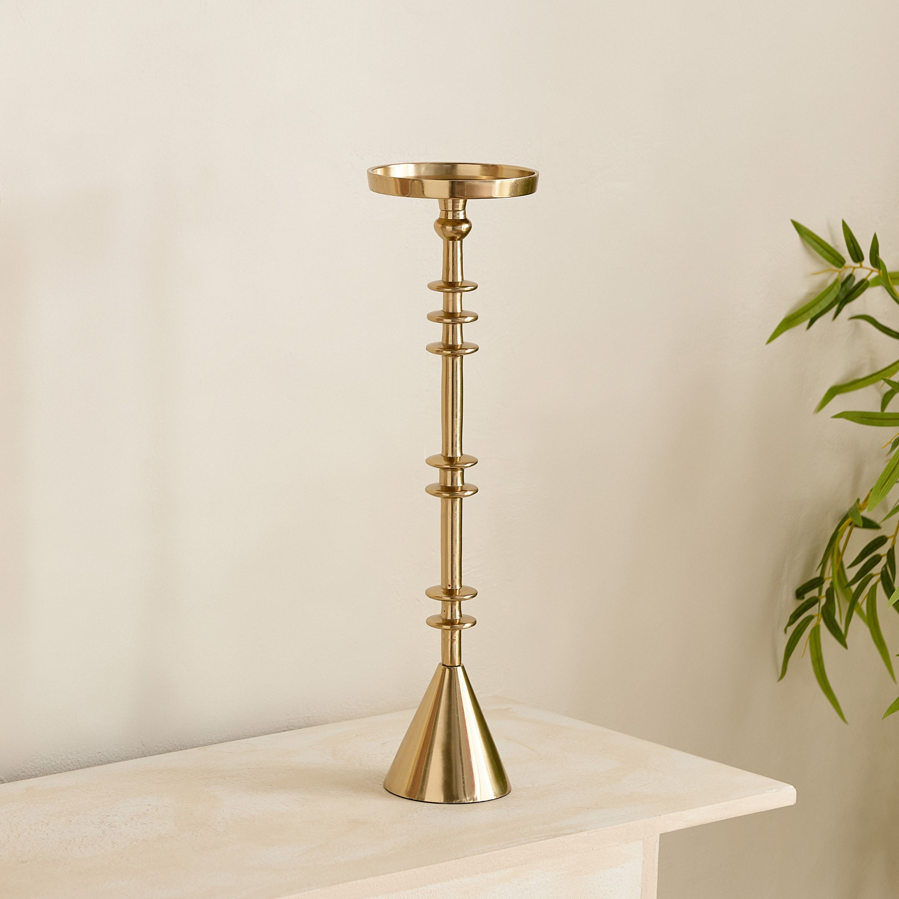 Casa Luxe Decorative Pillar Candleholder - 11.5x11.5x41 cm-hbxlivingroom-decorandaccessories-candleholders-image-7
