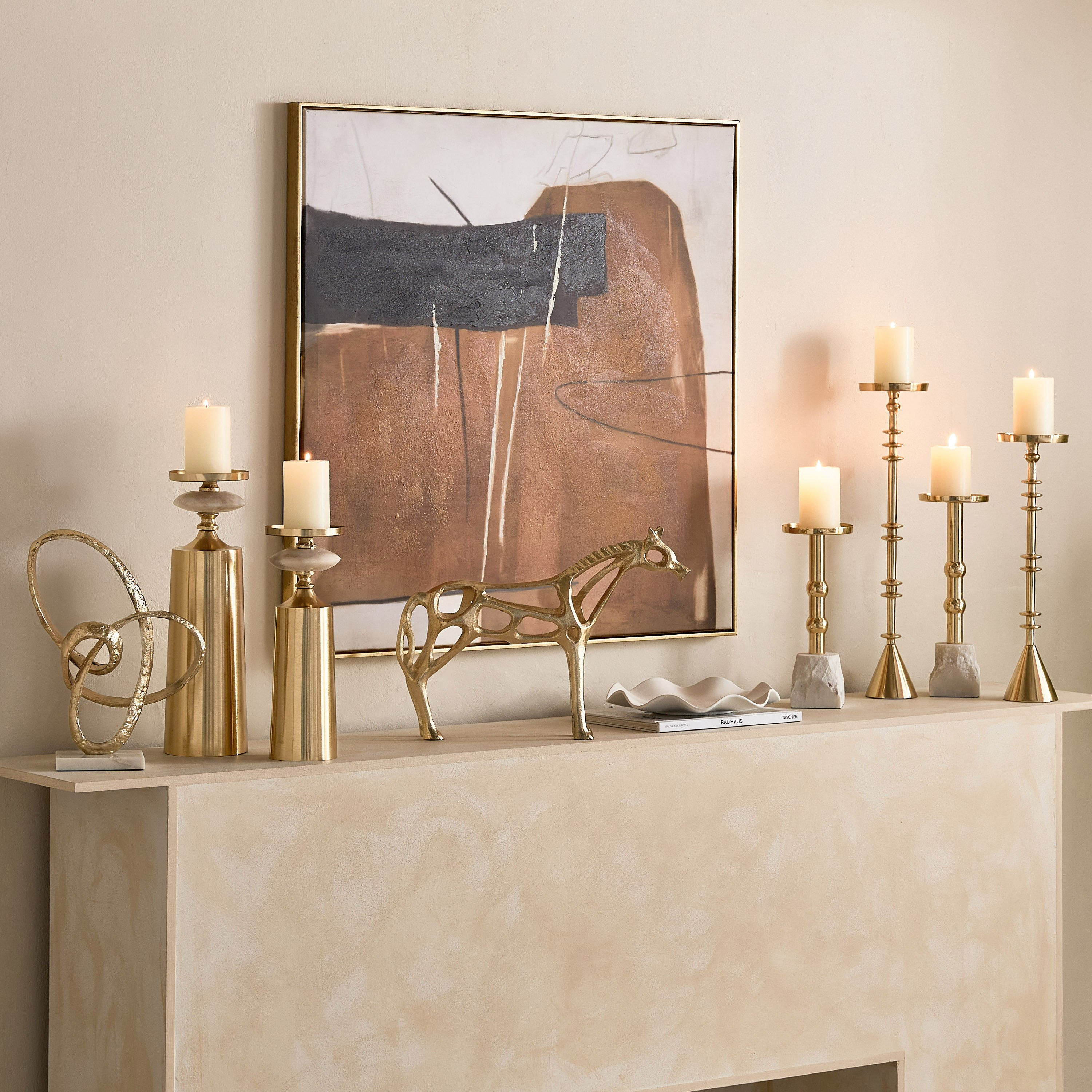 Casa Luxe Decorative Pillar Candleholder - 11.5x11.5x41 cm-hbxlivingroom-decorandaccessories-candleholders-image-10