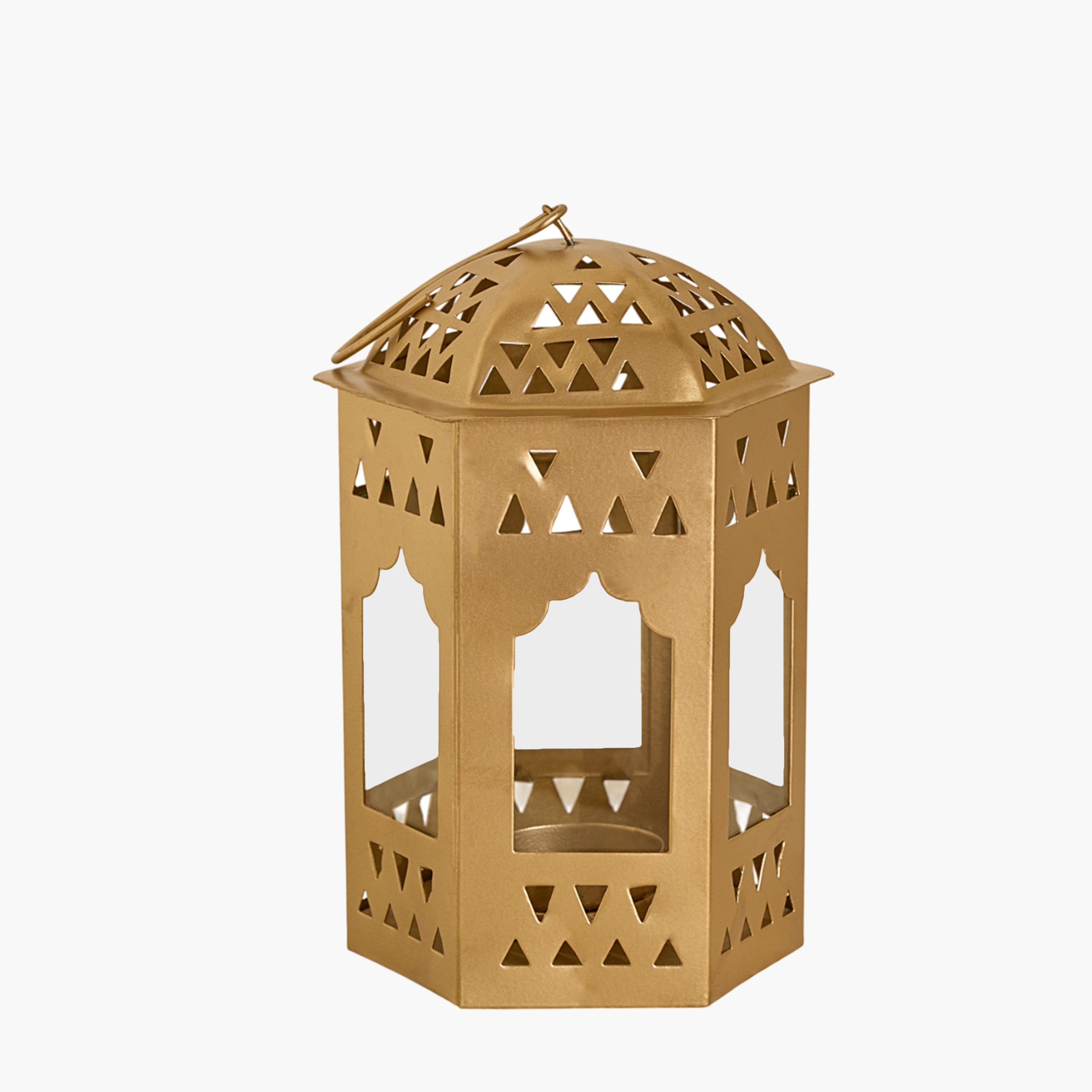 Isaba Marlina Decorative Tealight Lantern with Glass - 11x9.5x15 cm-hbxlivingroom-decorandaccessories-candleholders-image-5