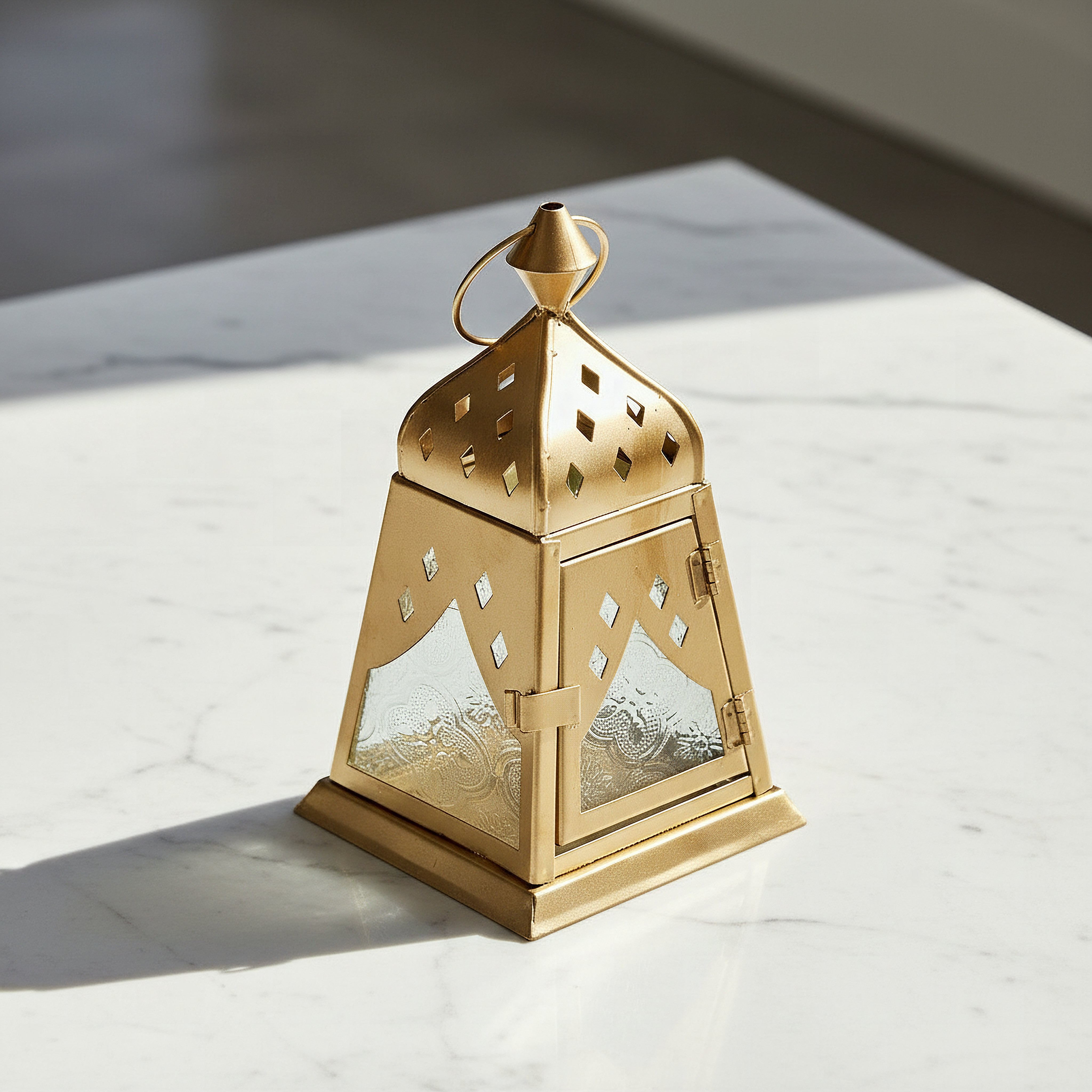 Isaba Marlina Decorative Cutwork Lantern - 10x10x17 cm-hbxdecorandfurnishings-homeaccessories-lanterns-image-1