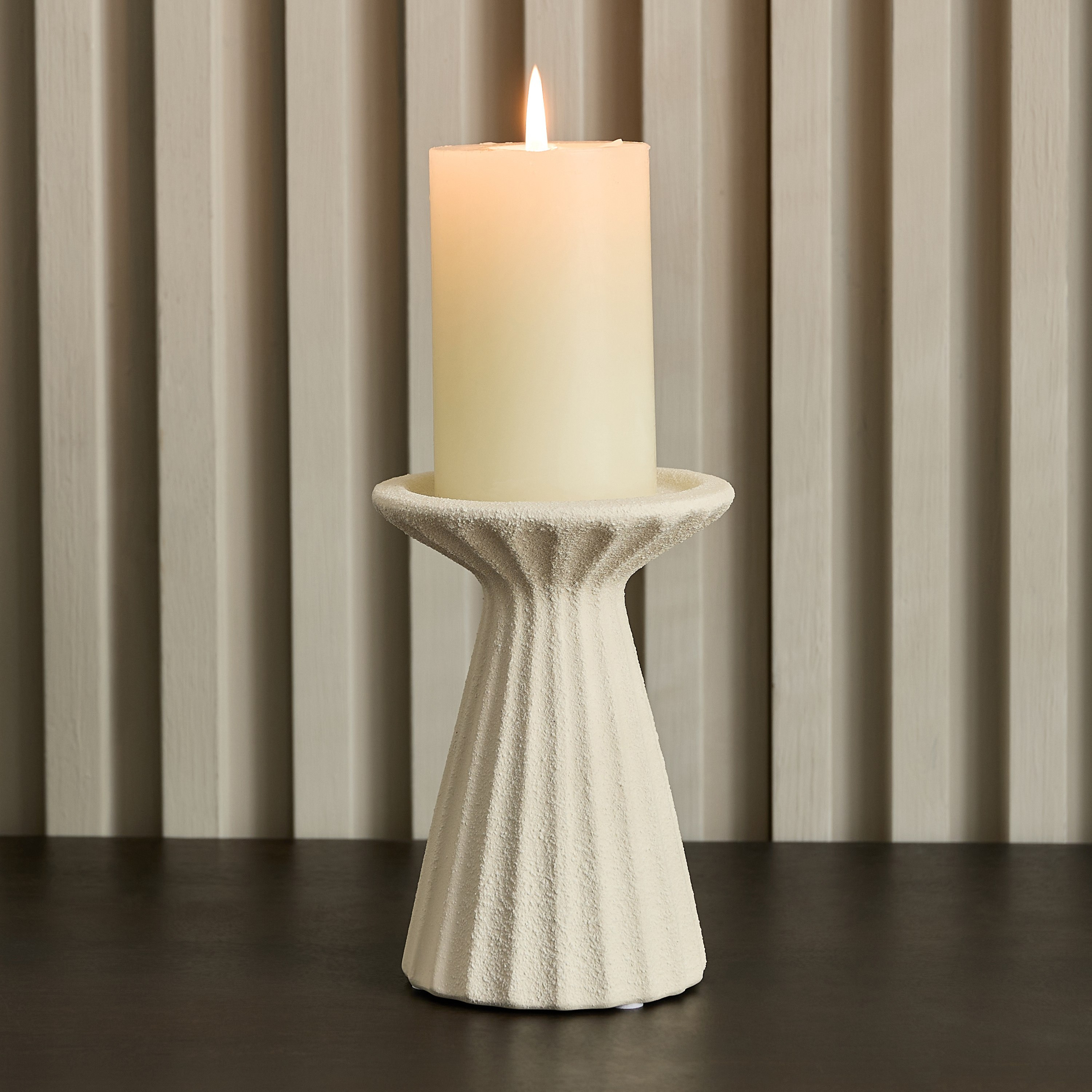 Umber Alora Decorative Pillar Candleholder - 10x10x14.5 cm-hbxlivingroom-decorandaccessories-candleholders-image-6