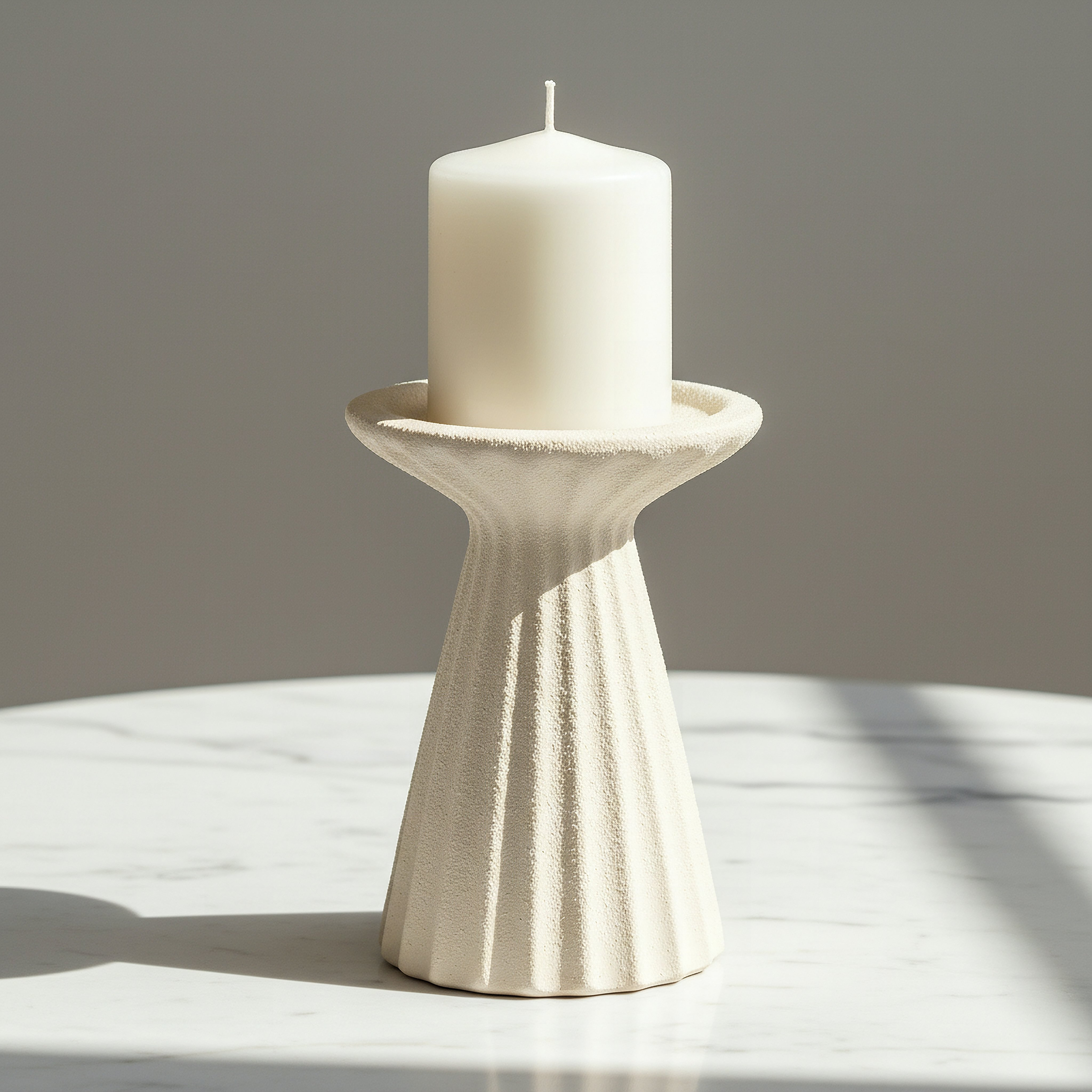 Umber Alora Decorative Pillar Candleholder - 10x10x14.5 cm-hbxlivingroom-decorandaccessories-candleholders-image-1