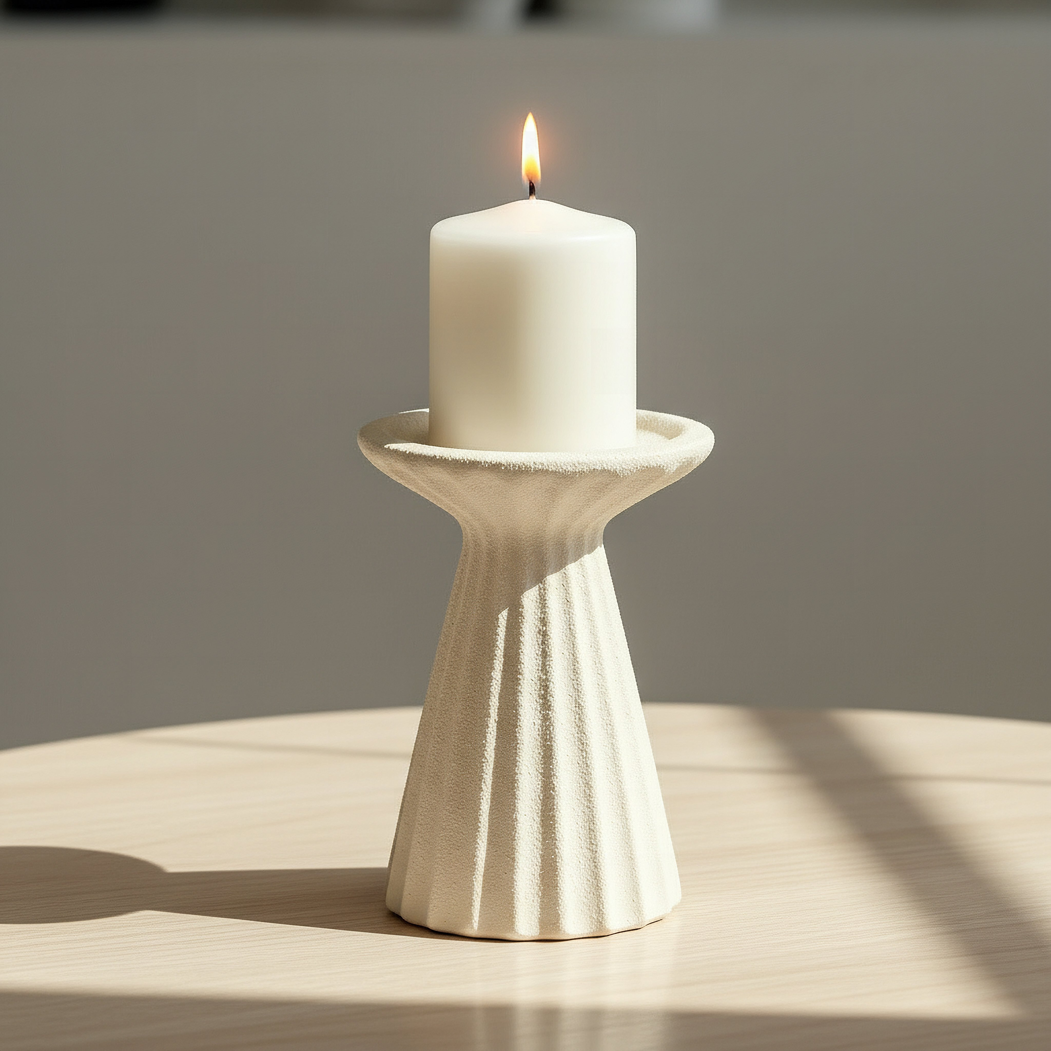 Umber Alora Decorative Pillar Candleholder - 10x10x14.5 cm-hbxlivingroom-decorandaccessories-candleholders-image-2