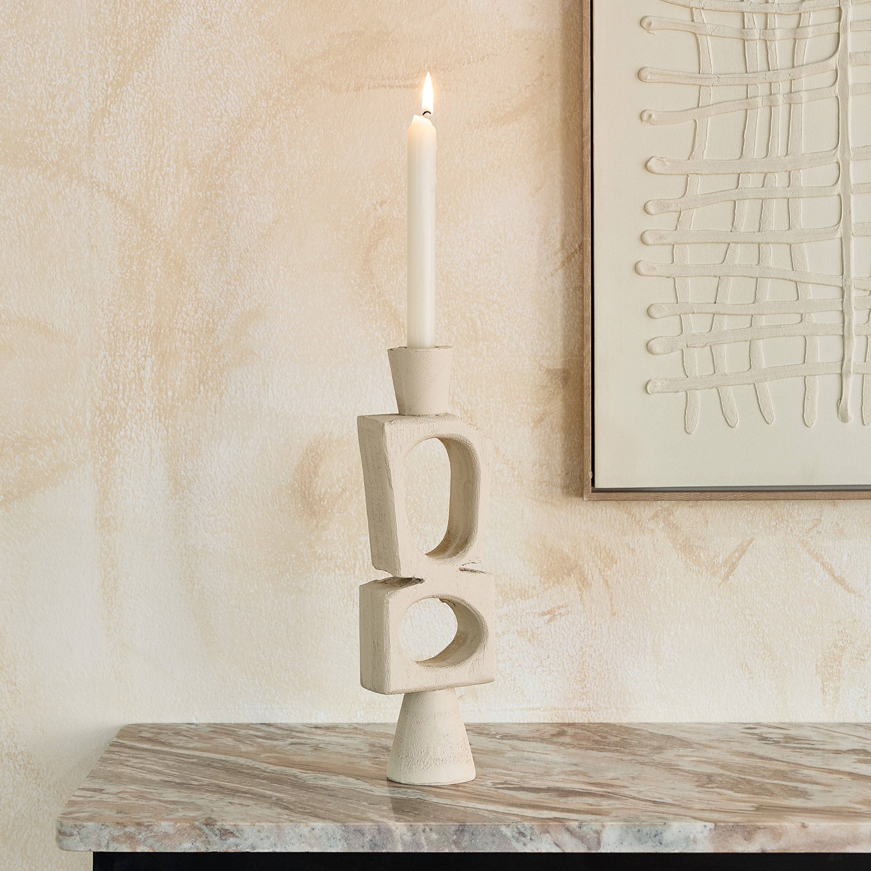 حامل شموع رفيعة راتنج ديكور من فريسكو فيلا - 9.8x6.7x33 سم-hbxlivingroom-decorandaccessories-candleholders-image-6
