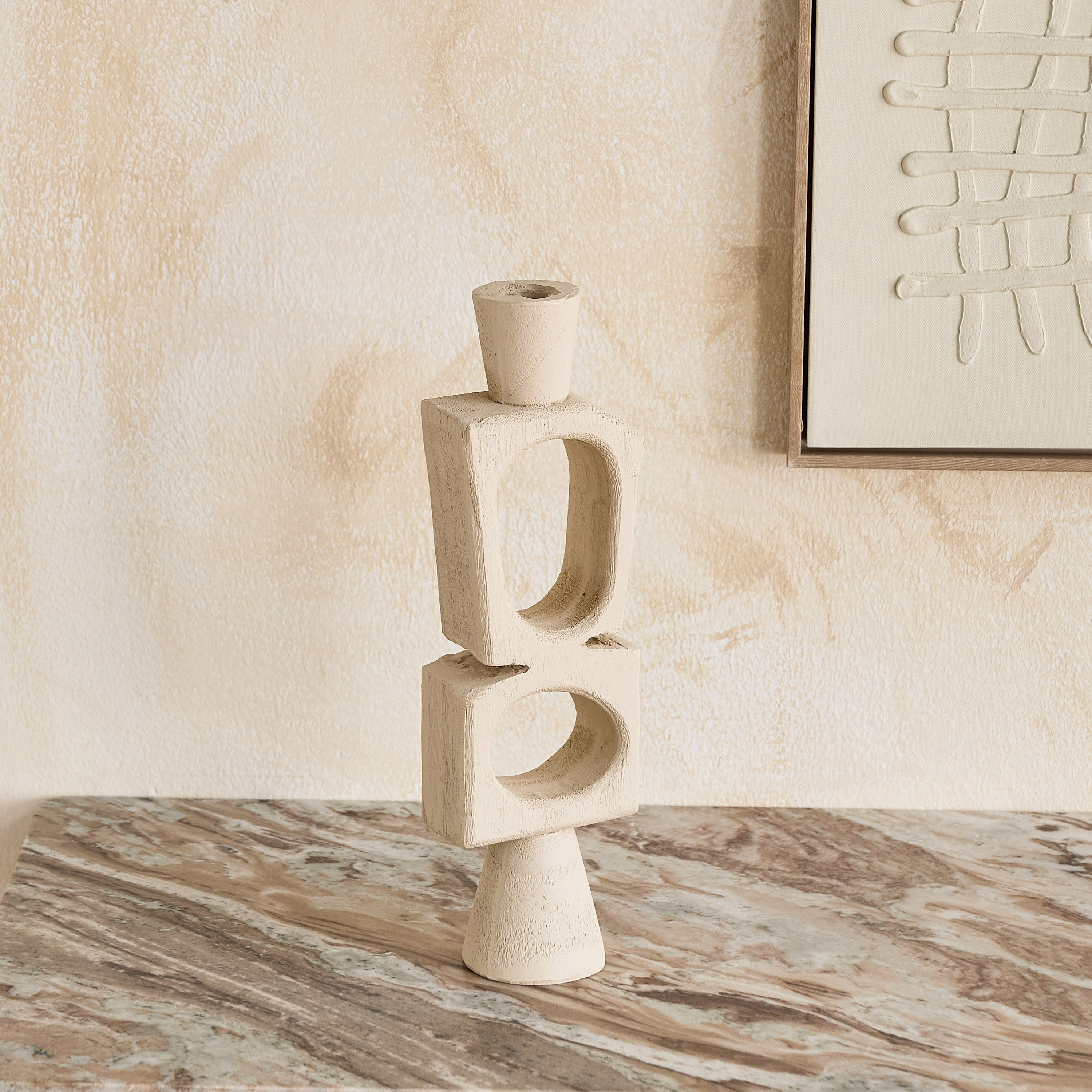 حامل شموع رفيعة راتنج ديكور من فريسكو فيلا - 9.8x6.7x33 سم-hbxlivingroom-decorandaccessories-candleholders-image-7