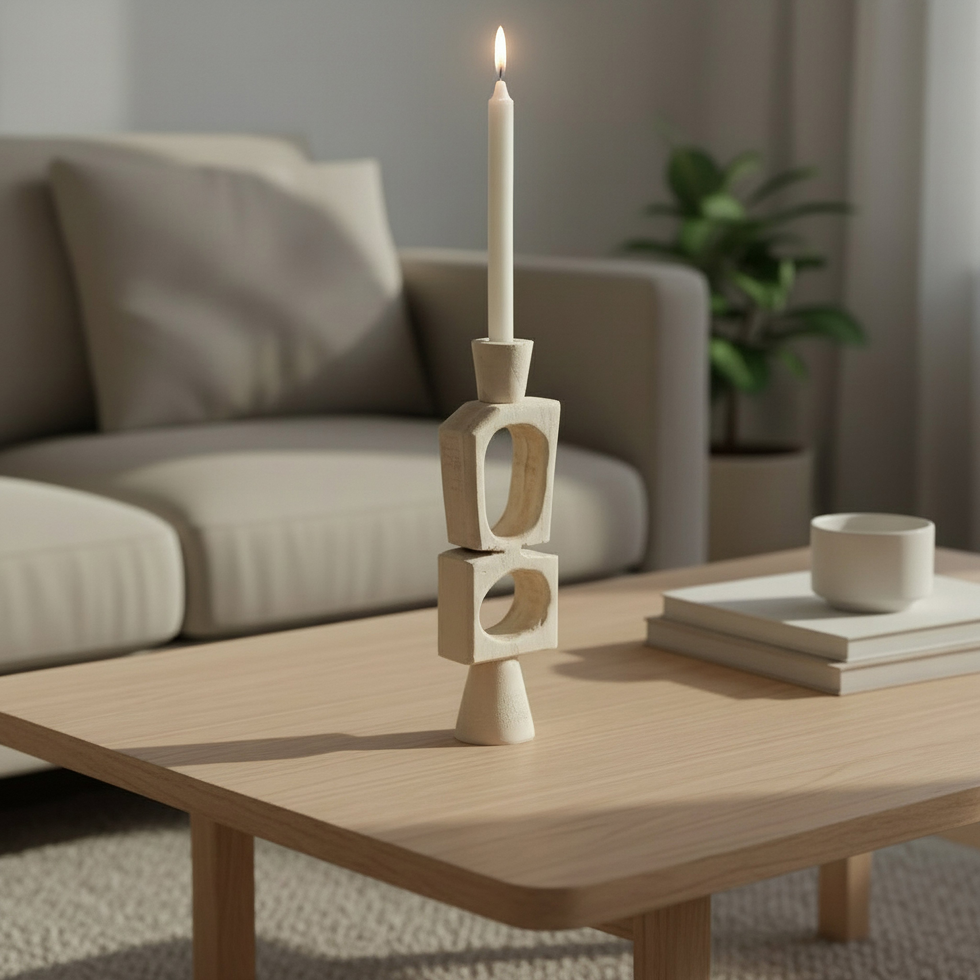 حامل شموع رفيعة راتنج ديكور من فريسكو فيلا - 9.8x6.7x33 سم-hbxlivingroom-decorandaccessories-candleholders-image-2