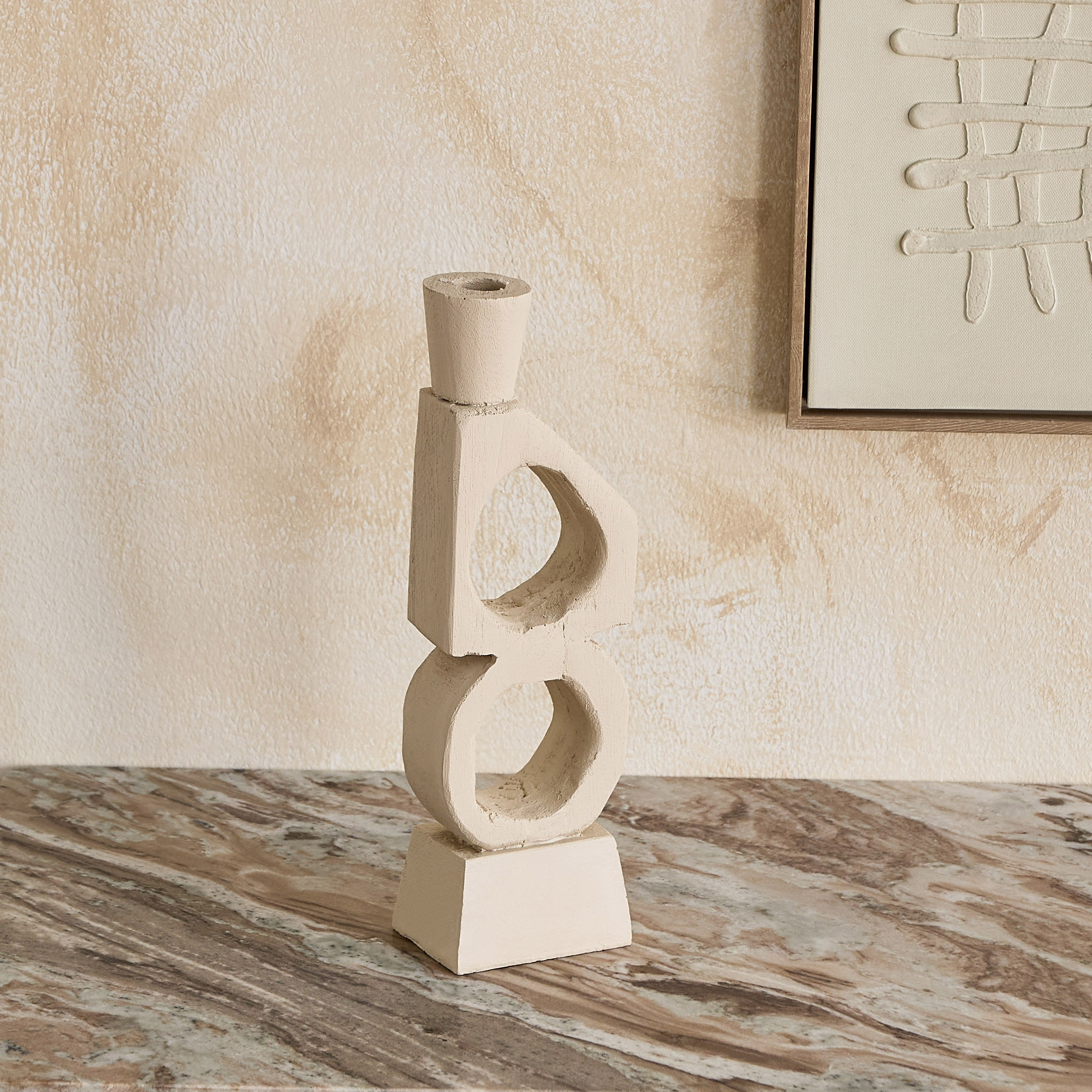 حامل شموع رفيعة راتنج ديكور من فريسكو فيلا - 10x6.5x31.7 سم-hbxlivingroom-decorandaccessories-candleholders-image-7