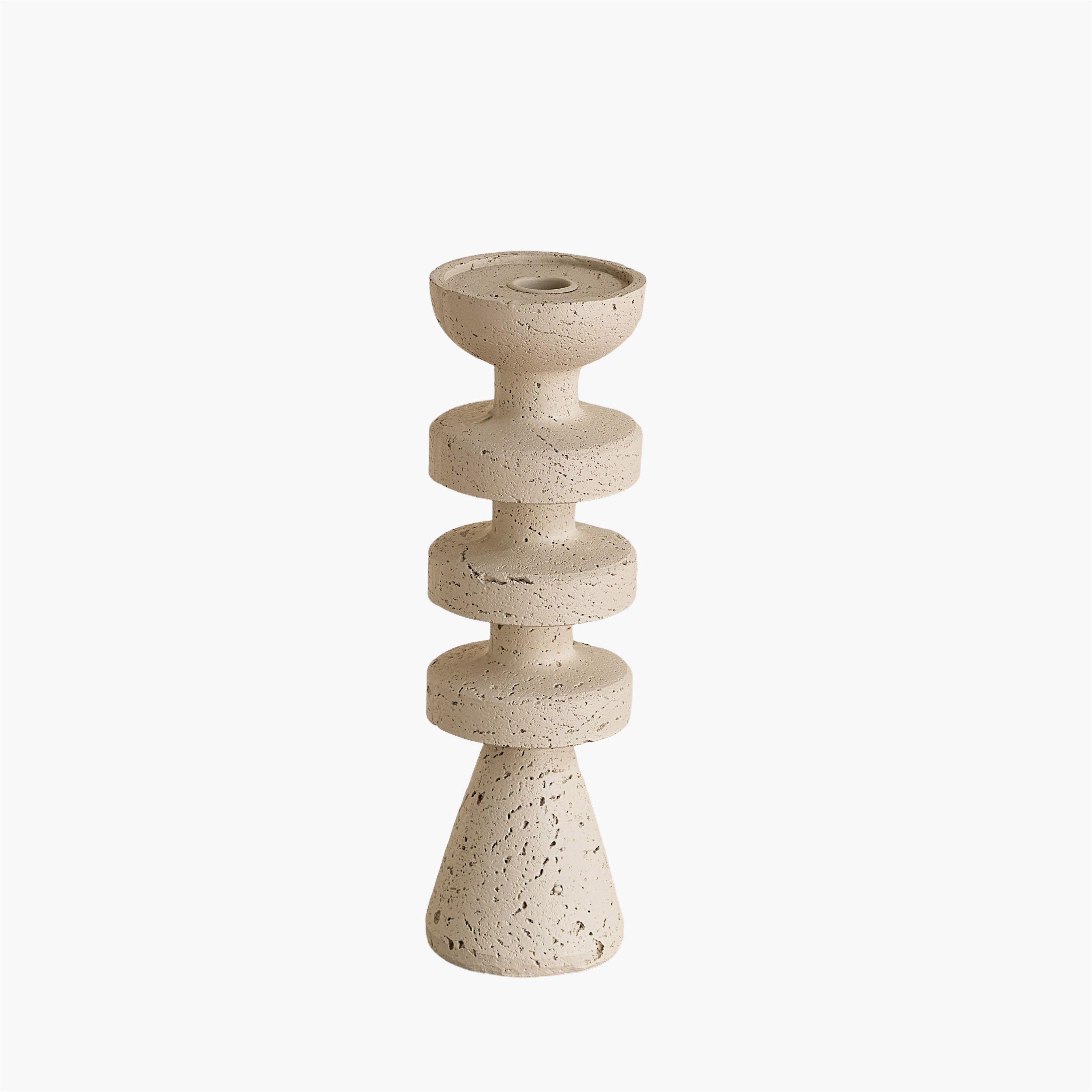 Fresco Vila Decorative Resin Taper Candleholder - 9.3x9.3x30 cm-hbxlivingroom-decorandaccessories-candleholders-image-10
