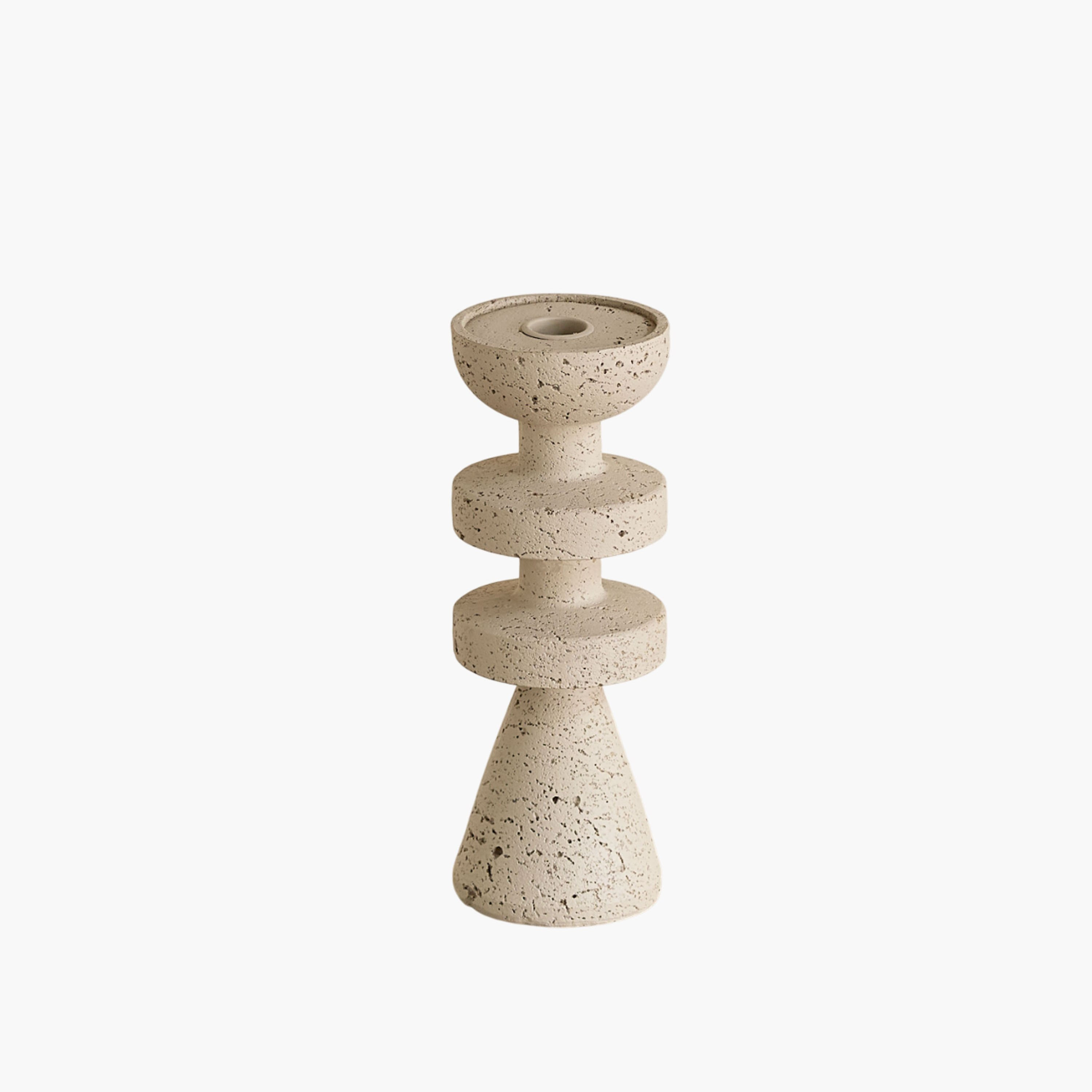 Fresco Vila Decorative Resin Taper Candleholder - 9x9x25 cm-hbxlivingroom-decorandaccessories-candleholders-image-10