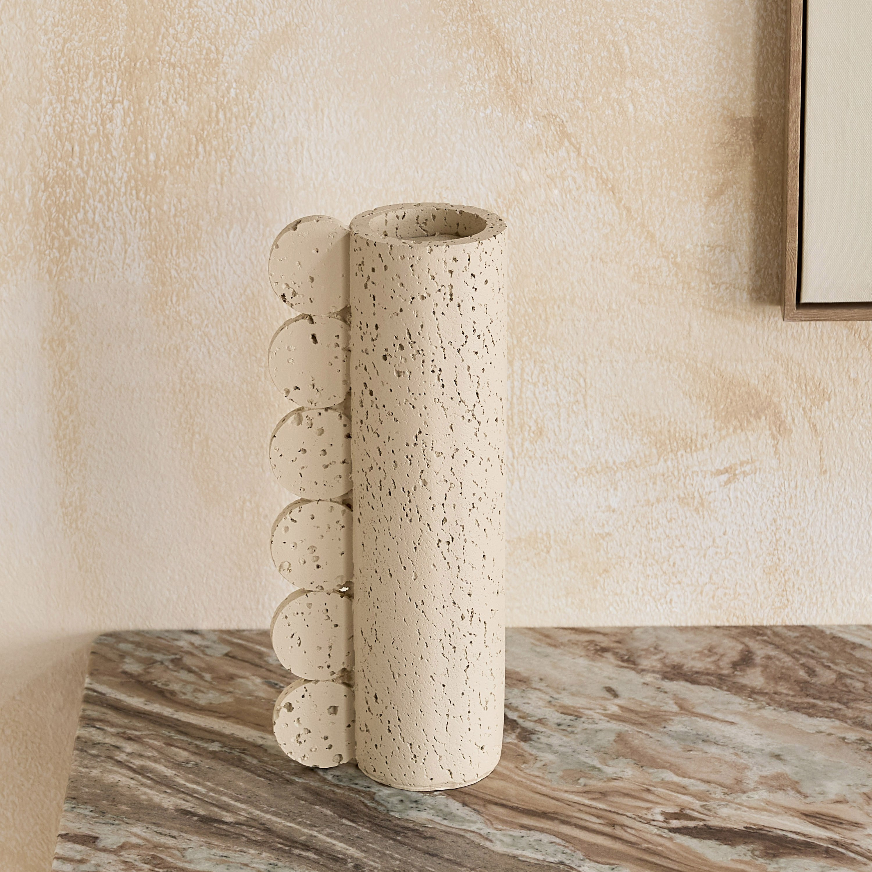 Fresco Vila Decorative Resin Pillar Candleholder - 12x8x30 cm-hbxlivingroom-decorandaccessories-candleholders-image-7