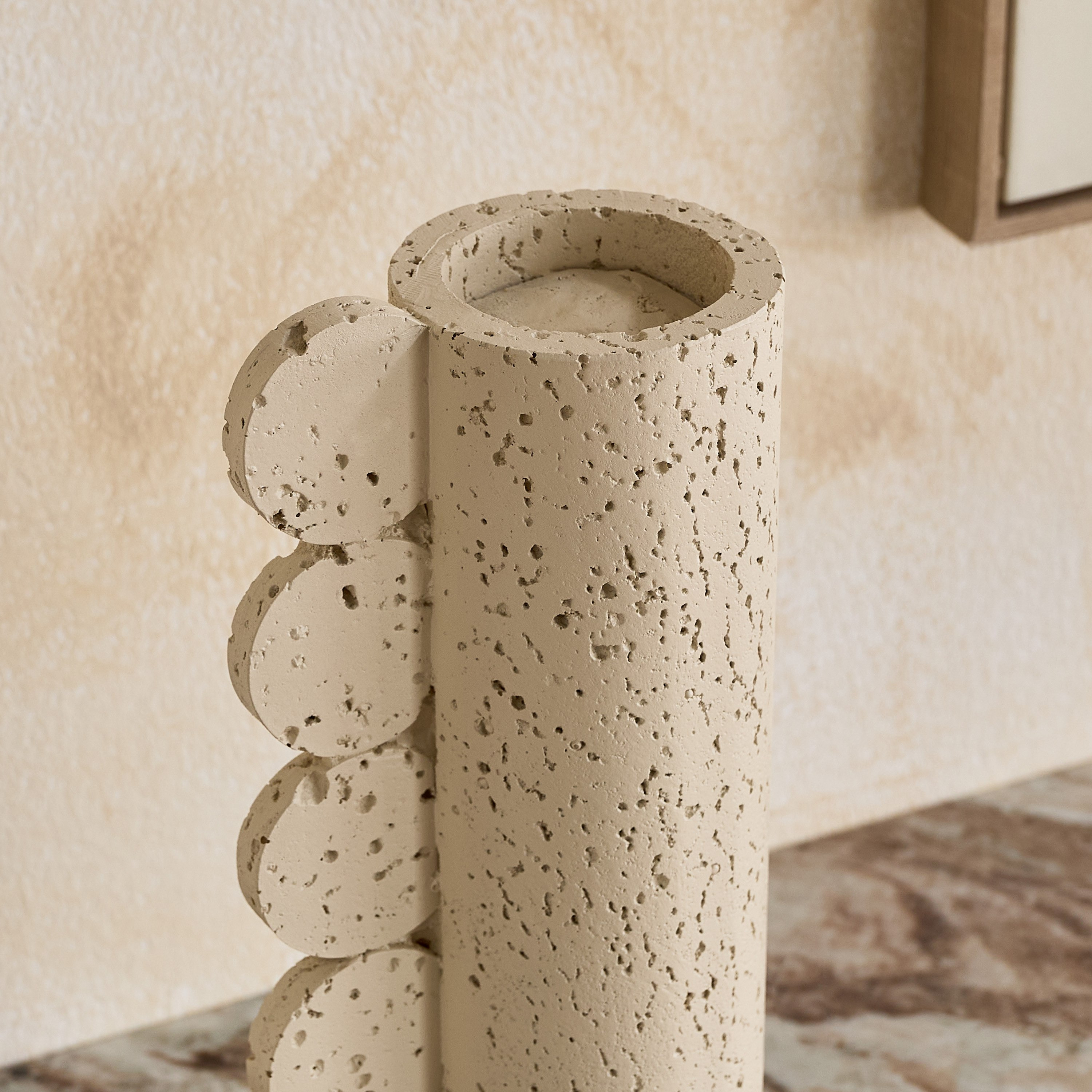 Fresco Vila Decorative Resin Pillar Candleholder - 12x8x30 cm-hbxlivingroom-decorandaccessories-candleholders-image-8
