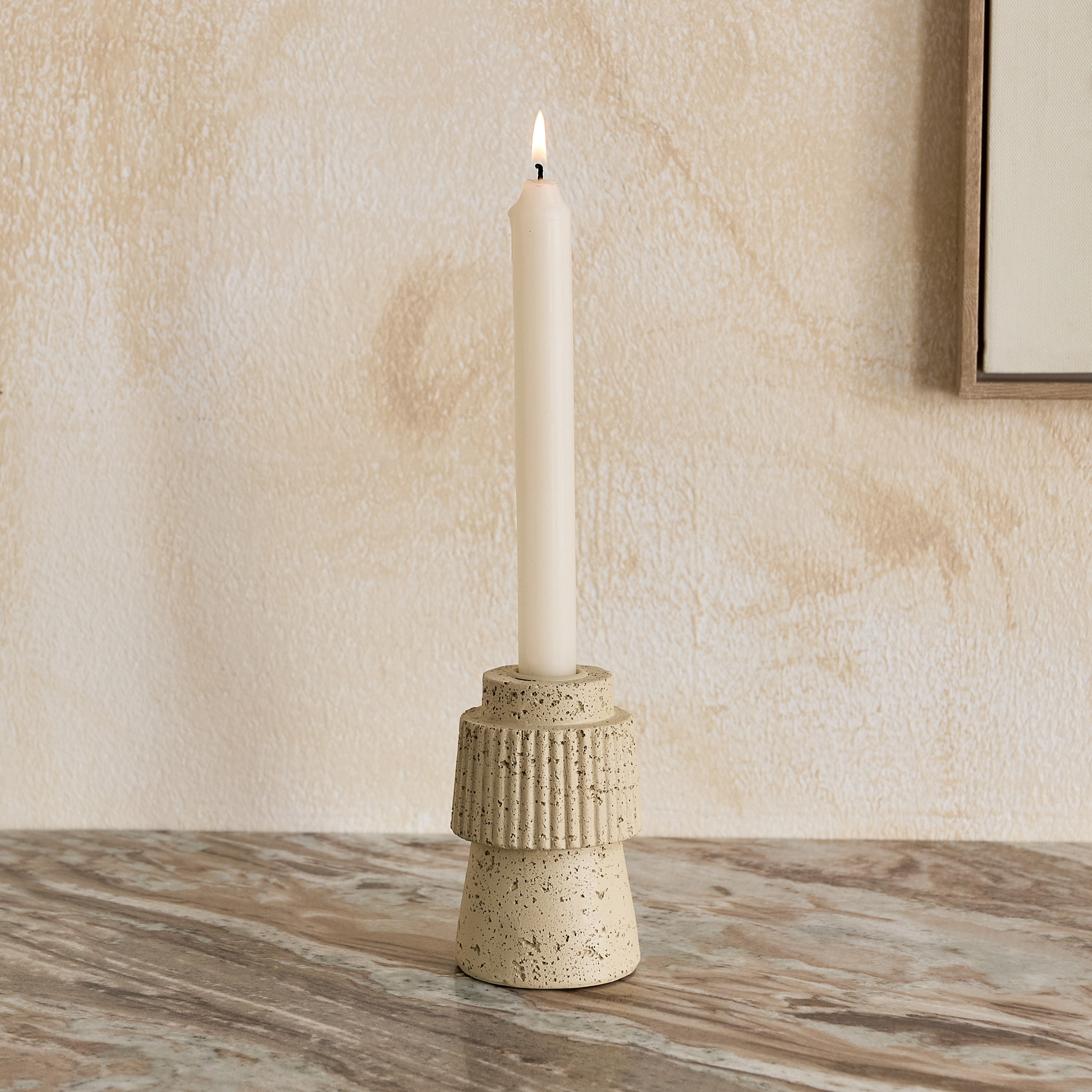 Fresco Vila Decorative Resin Taper Candleholder - 7x7x11 cm-hbxlivingroom-decorandaccessories-candleholders-image-6