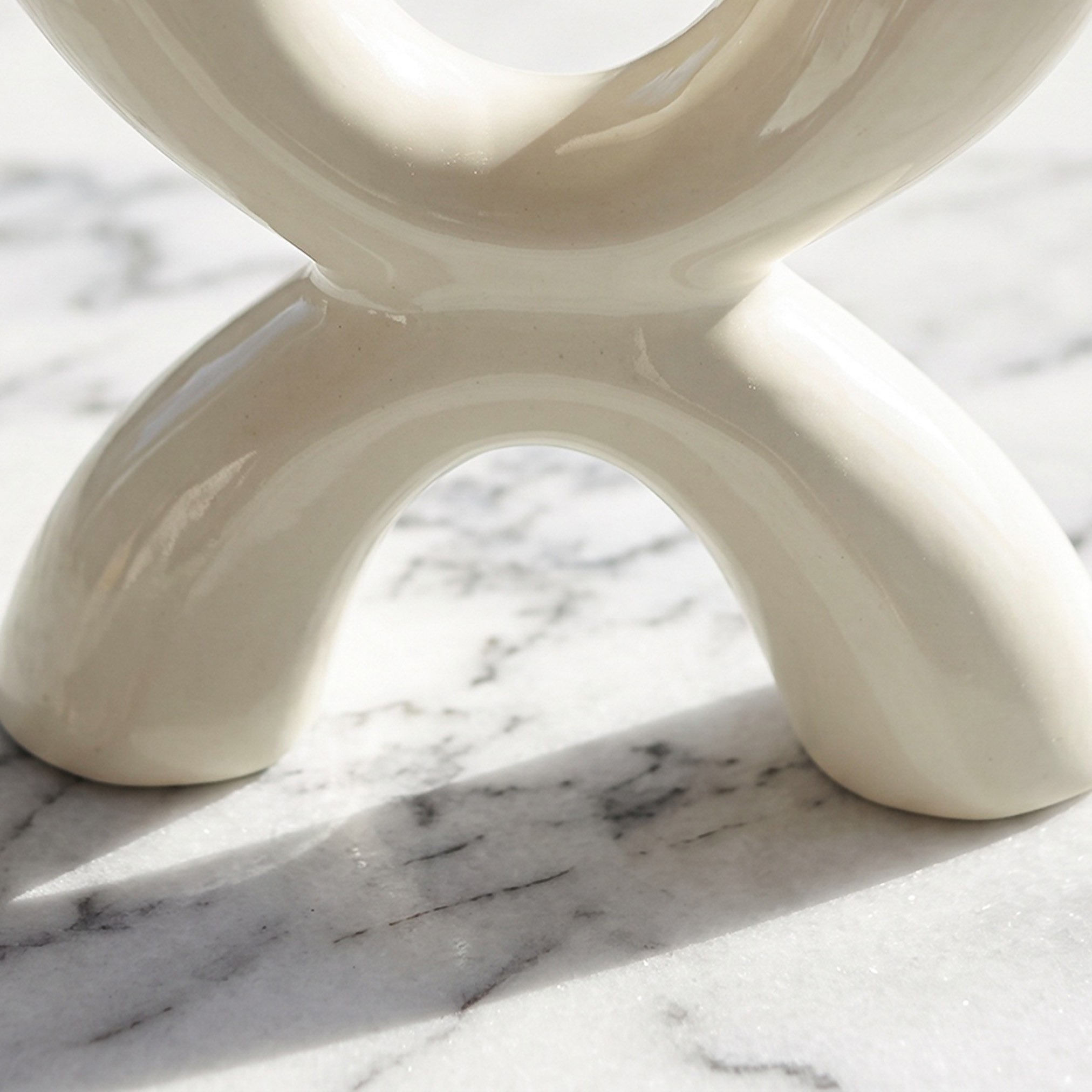 Fresco-Vila Decorative Ceramic Taper Candleholder - 15x5.2x12 cm-hbxlivingroom-decorandaccessories-candleholders-image-4