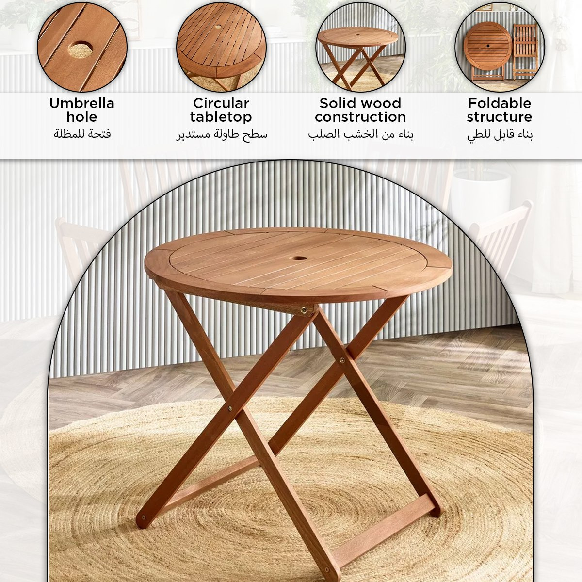 Movo Vera Bahama 4-Seater Solid Wood Foldable Outdoor Set with Cushion-hbxfurniture-outdoor-diningsets-image-15
