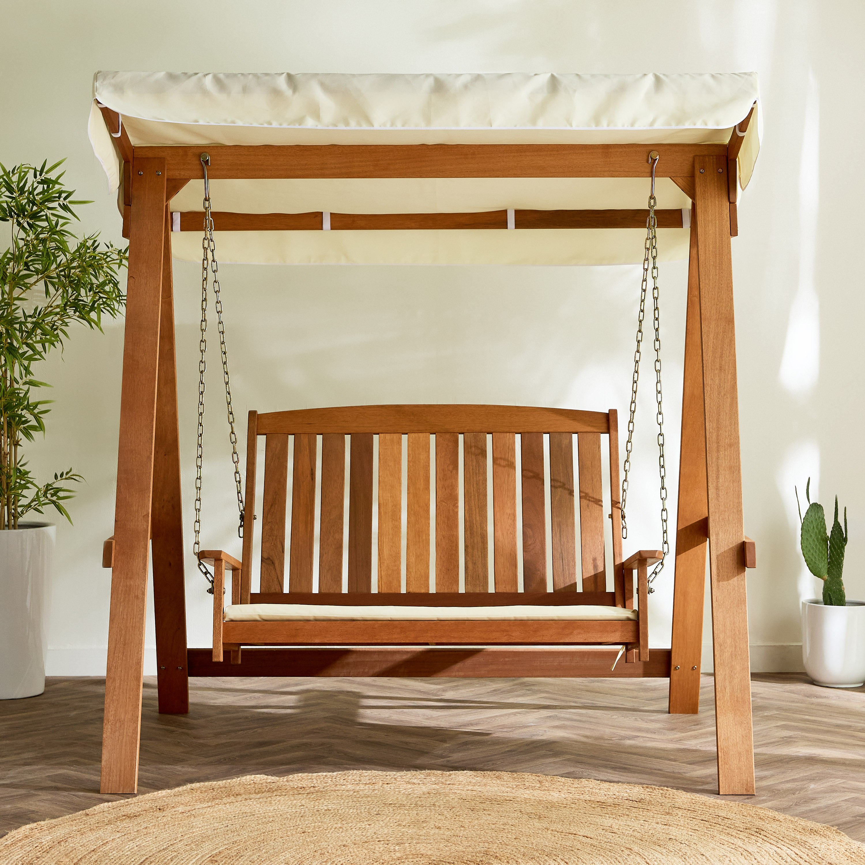 Movo Vera Bahama 3-Seater Solid Wood Swing with Cushion-hbxfurniture-outdoor-swingsandchairs-image-2