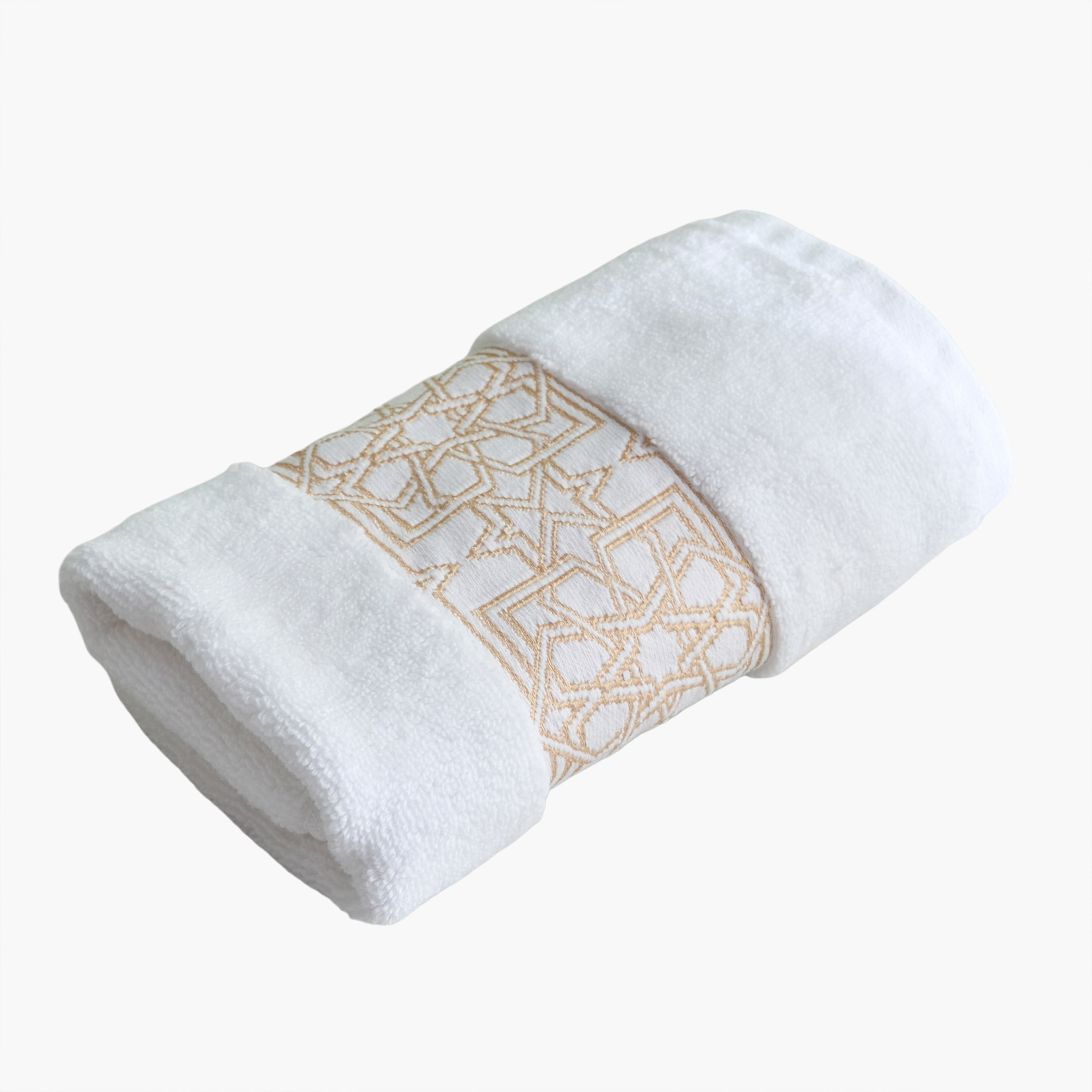 White Haven Layali Noor Lurex Patterned Cotton Hand Towel - 40x70 cm-hbxbathroom-bathroomtextiles-image-5