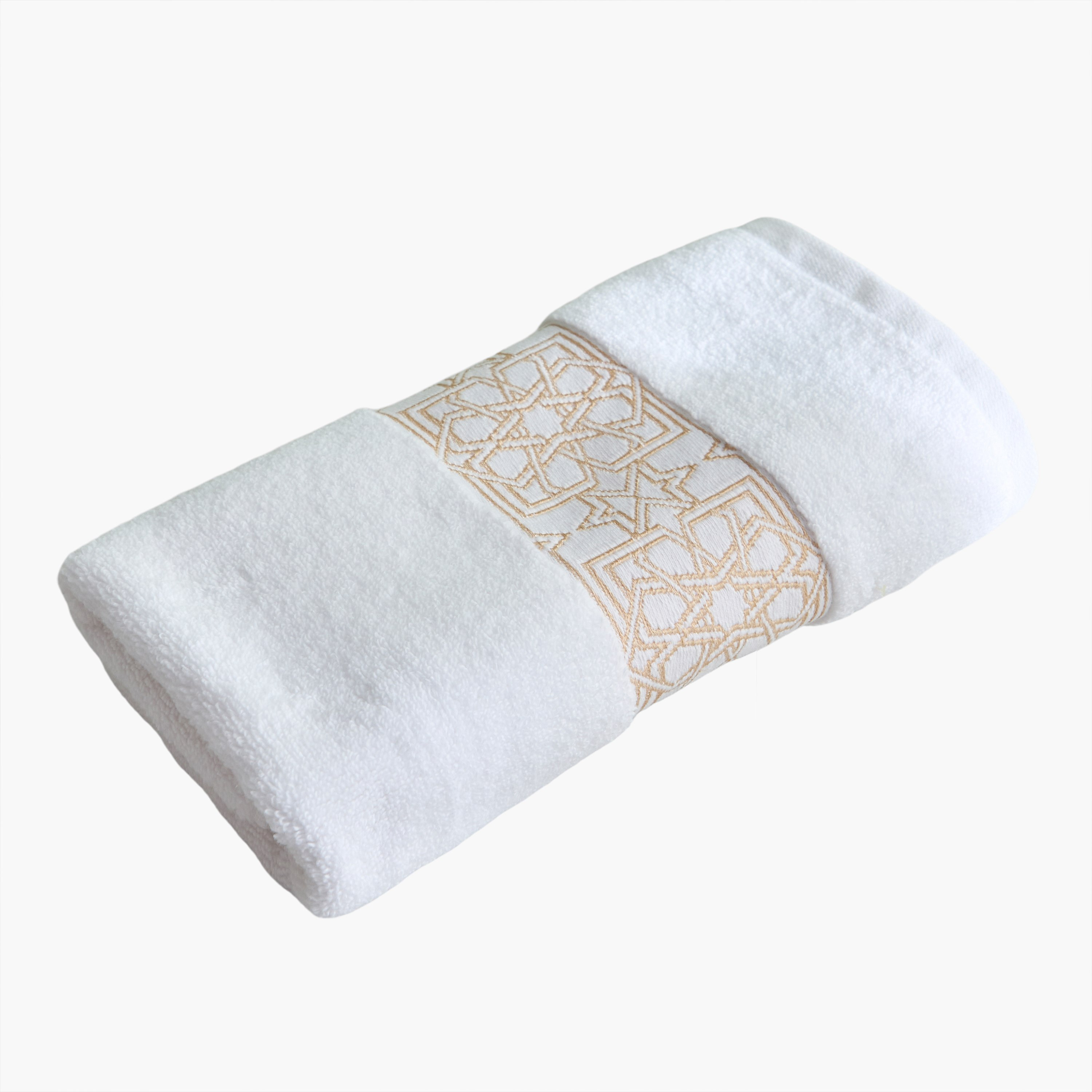 منشفة حمام قطن لوريكس منقوشة من وايت هيفن ليالي نور - 70x140 سم-hbxbathroom-bathroomtextiles-image-5