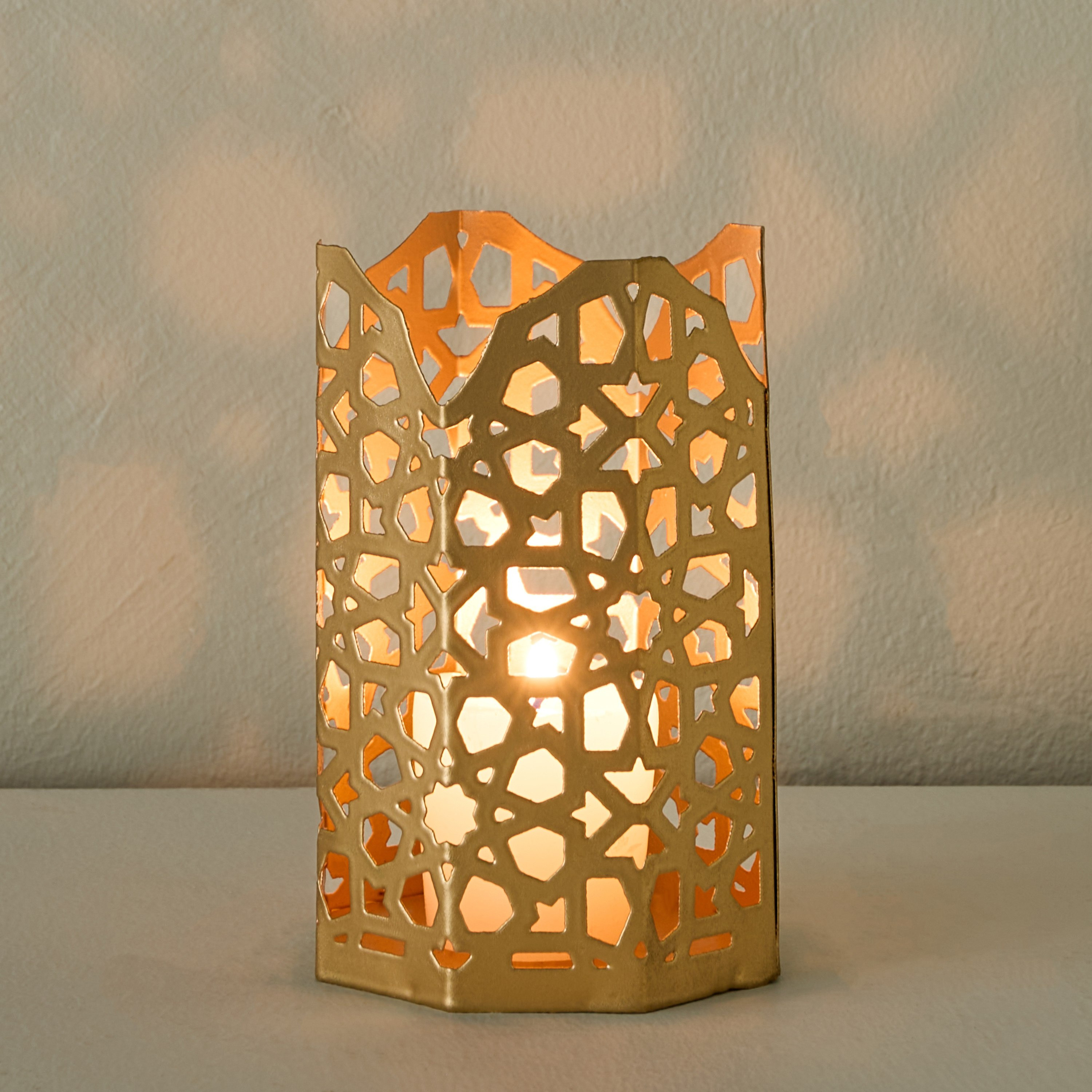 Arabesque Zaynah Decorative Cutwork Votive Candleholder - 8x8x12 cm-hbxlivingroom-decorandaccessories-candleholders-image-1