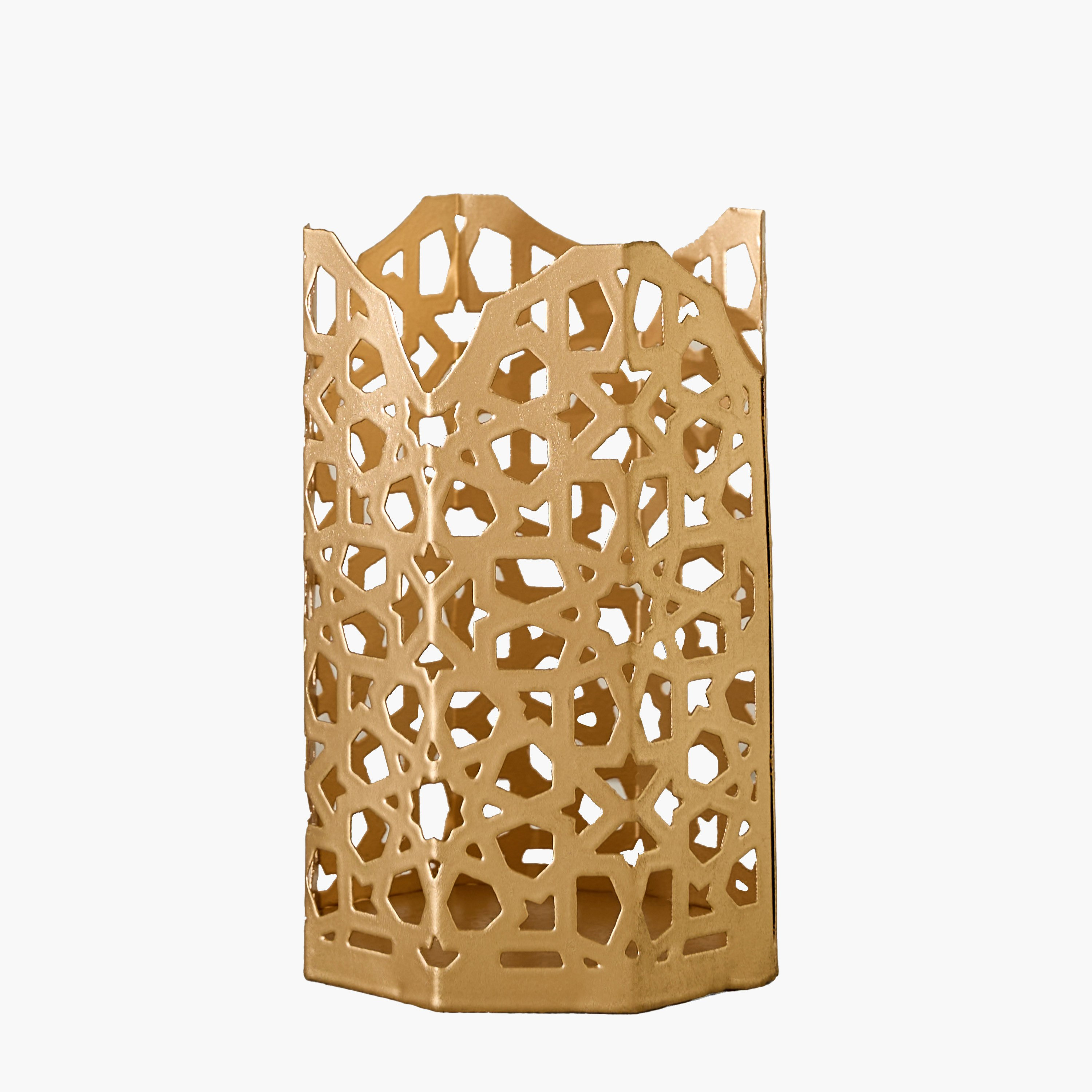 Arabesque Zaynah Decorative Cutwork Votive Candleholder - 8x8x12 cm-hbxlivingroom-decorandaccessories-candleholders-image-5