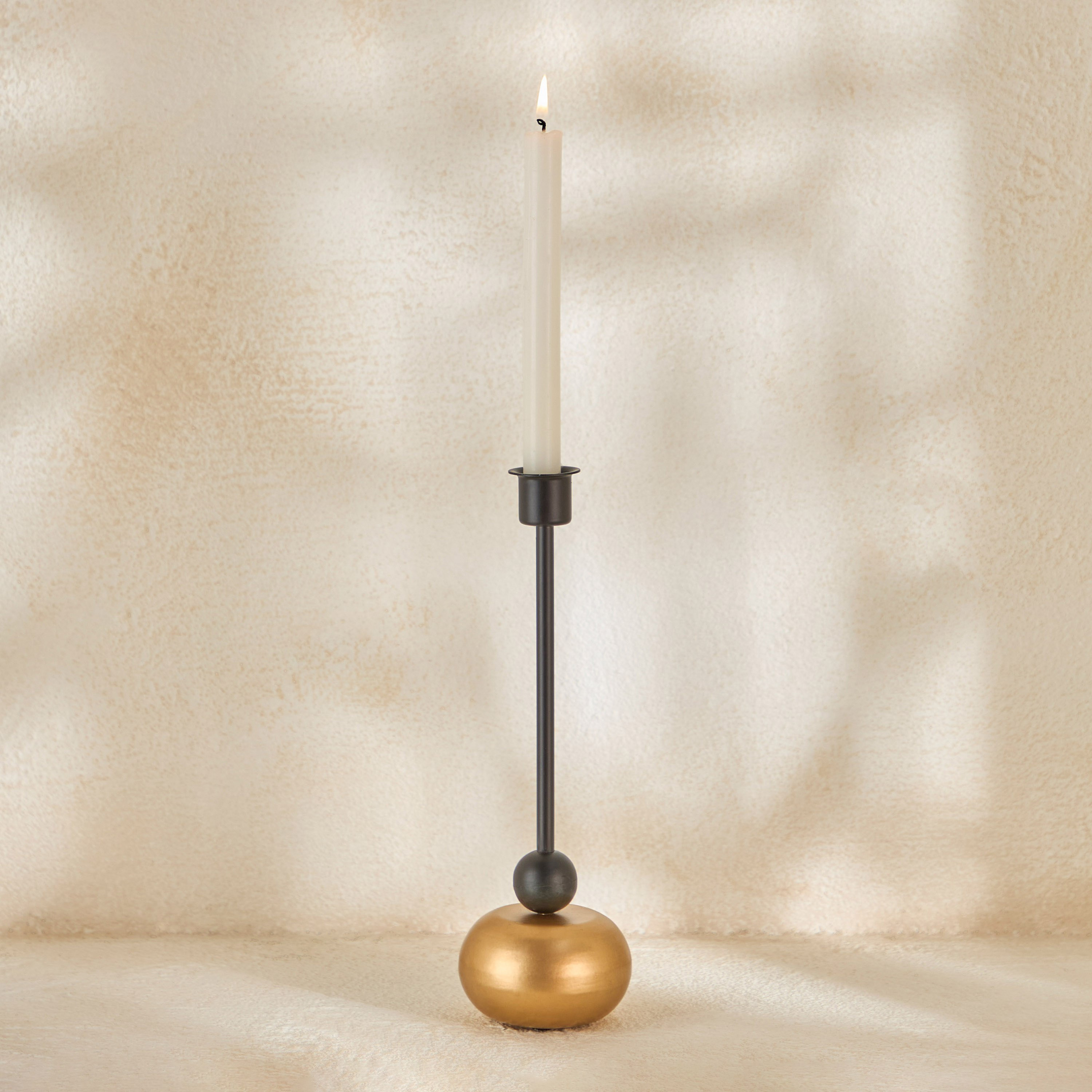 Celestial Layali Noor Decorative Taper Candleholder - 7.5x7.5x24 cm-hbxlivingroom-decorandaccessories-candleholders-image-1